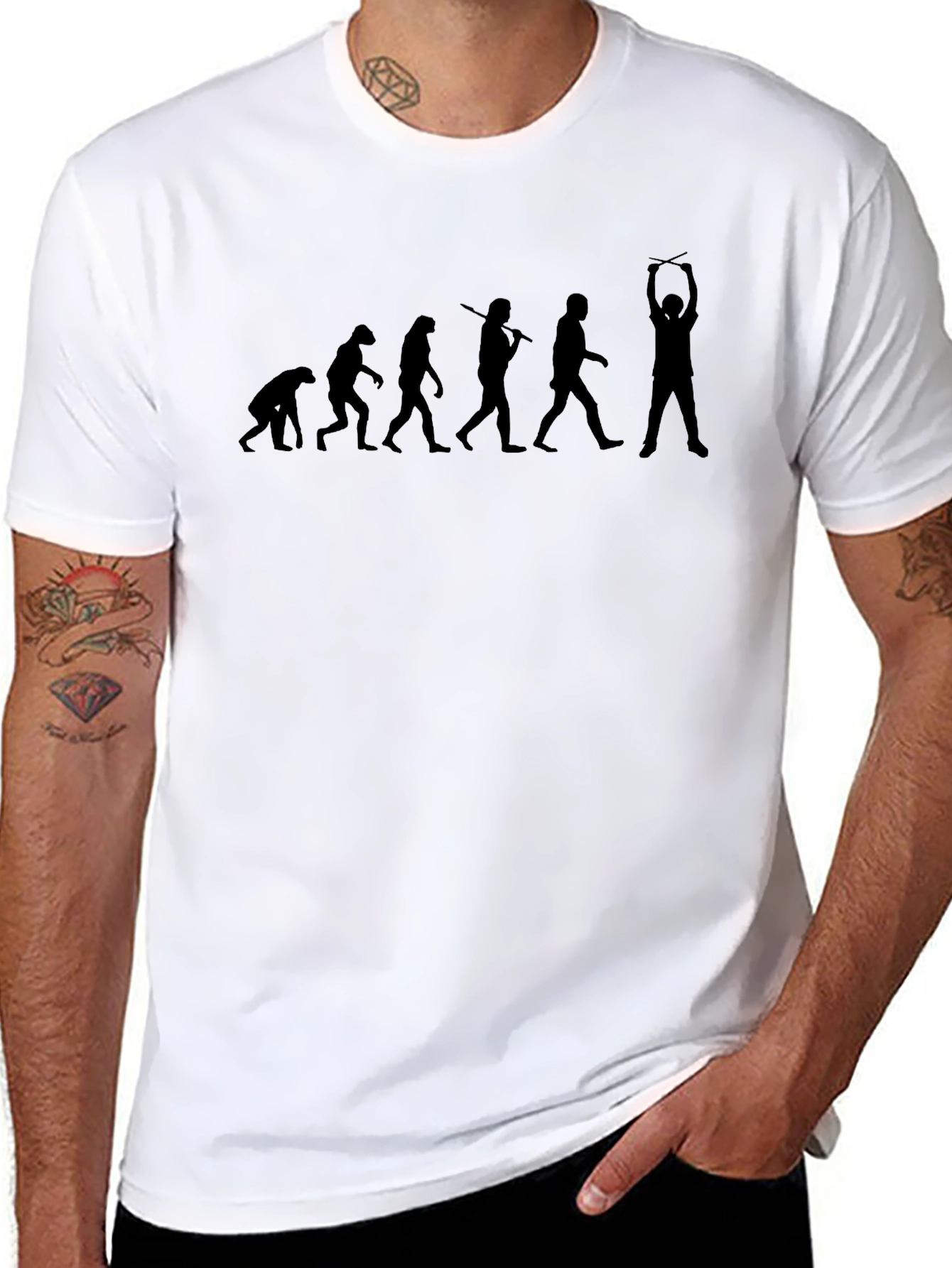 Evolution of Drumming Black T-Shirt