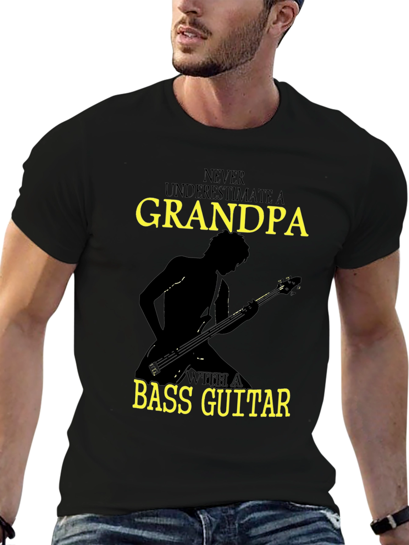 Grandpa Bass Guitar T-Shirt - Musician Gift