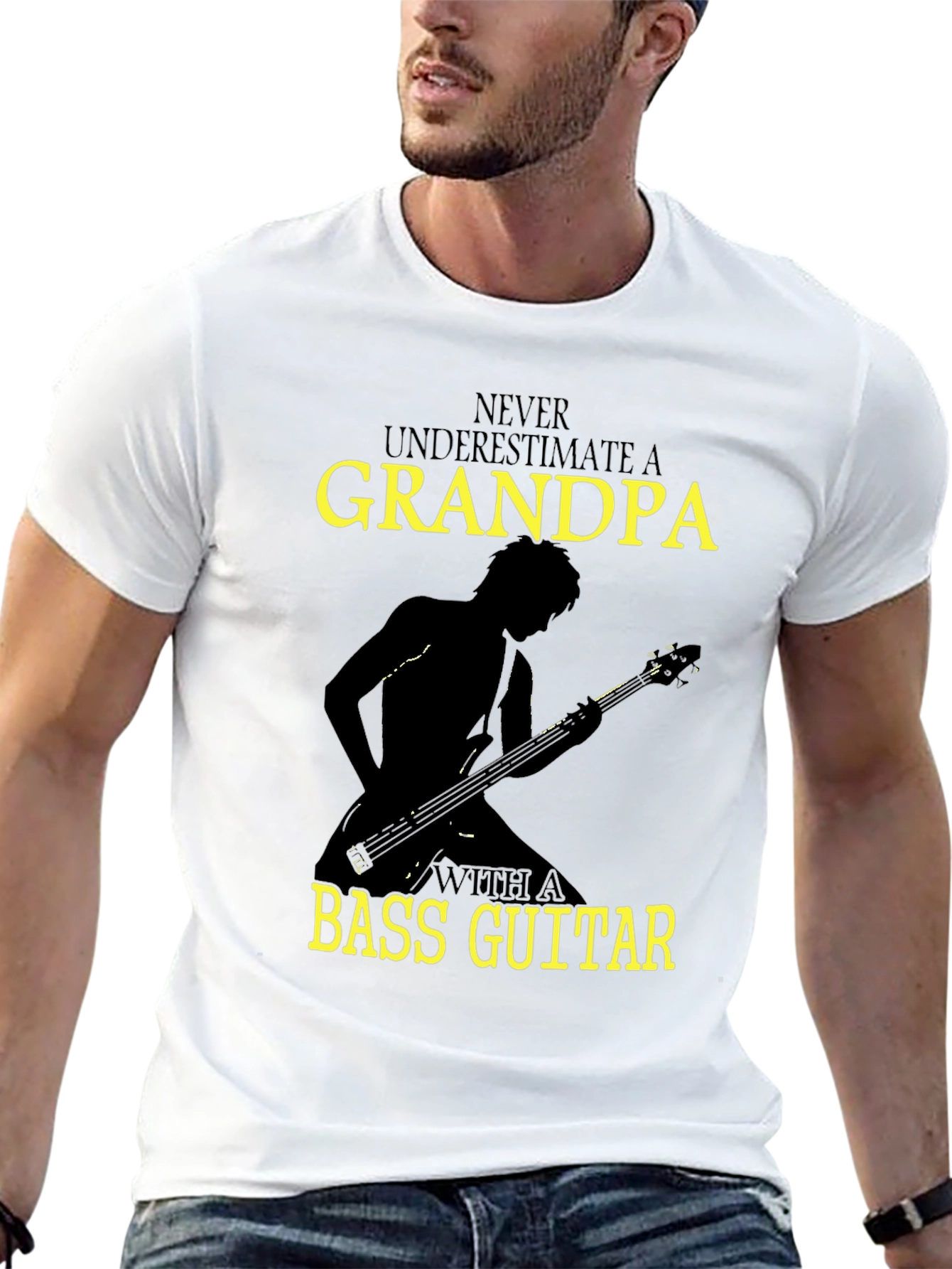 Grandpa Bass Guitar T-Shirt - Musician Gift