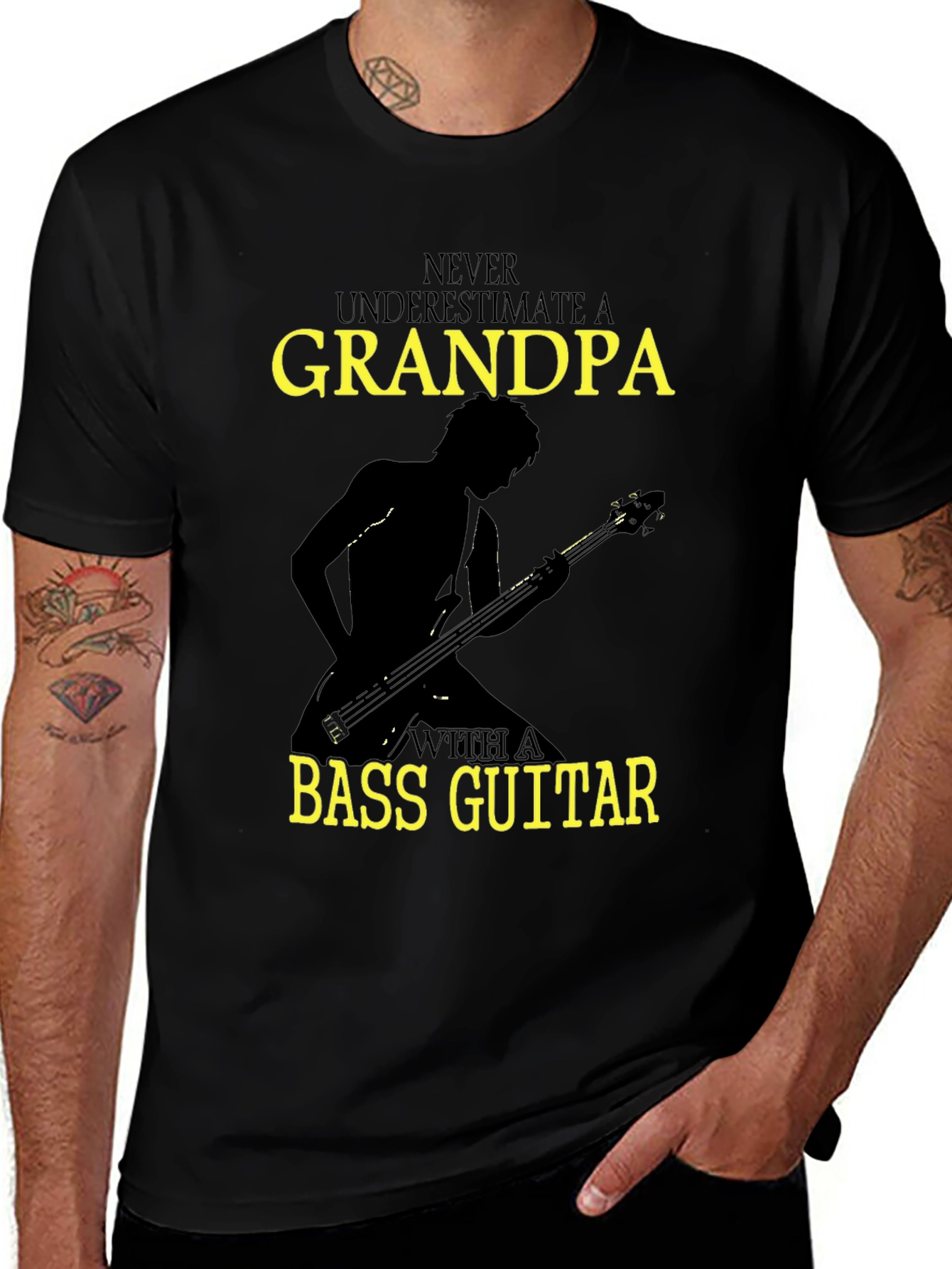 Grandpa Bass Guitar T-Shirt - Musician Gift