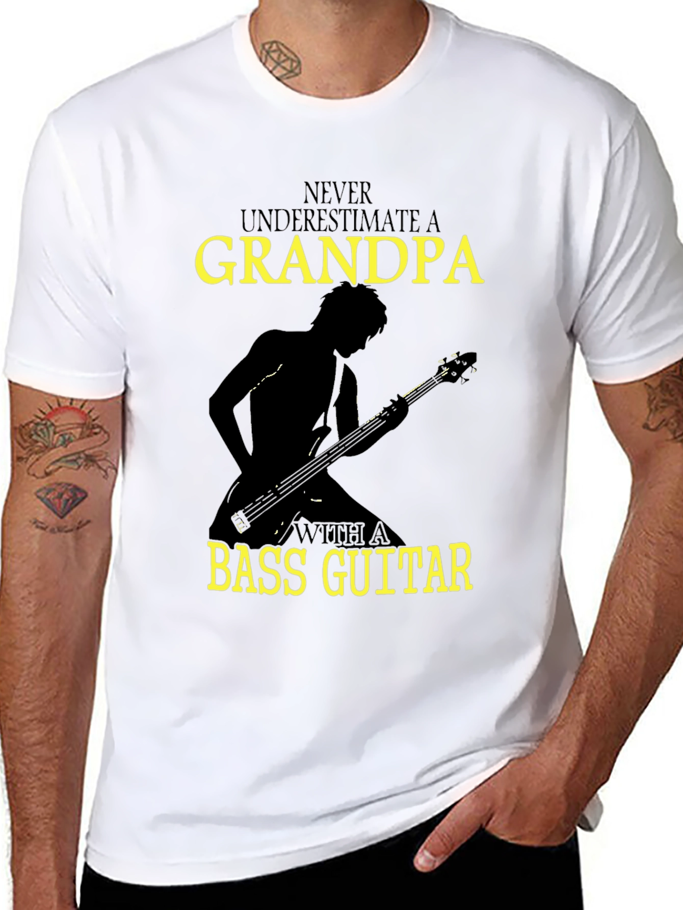 Grandpa Bass Guitar T-Shirt - Musician Gift
