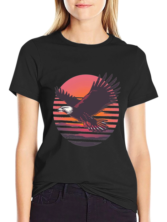Retro Eagle Sunset Graphic T-Shirt