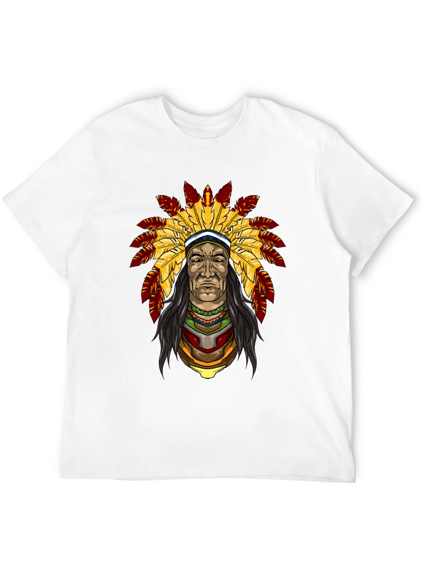 Native American Chief Graphic T-Shirt - Black