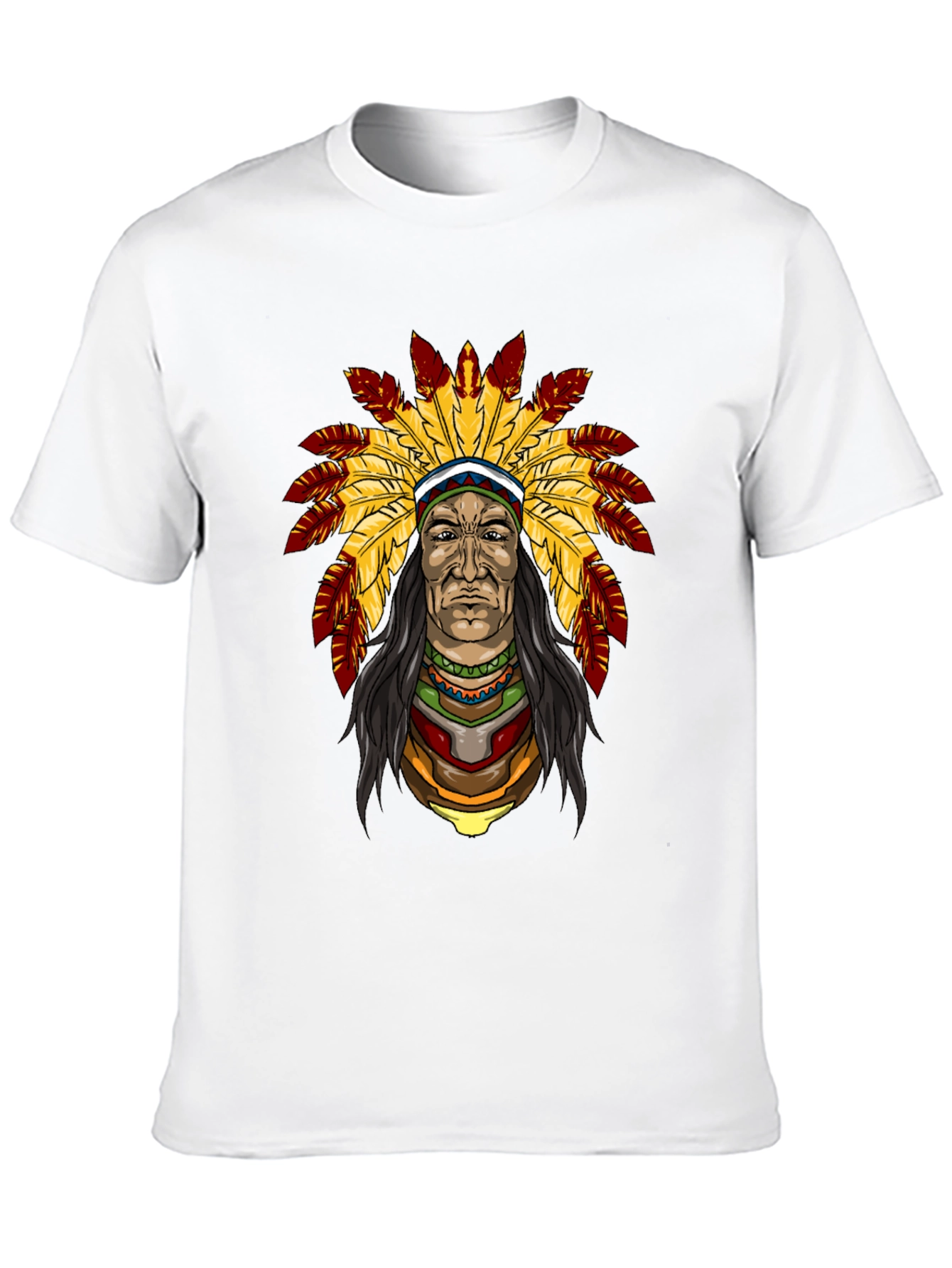 Native American Chief Graphic T-Shirt - Black