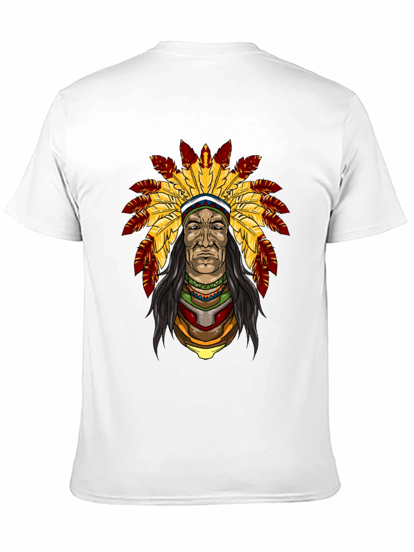 Native American Chief Graphic T-Shirt - Black