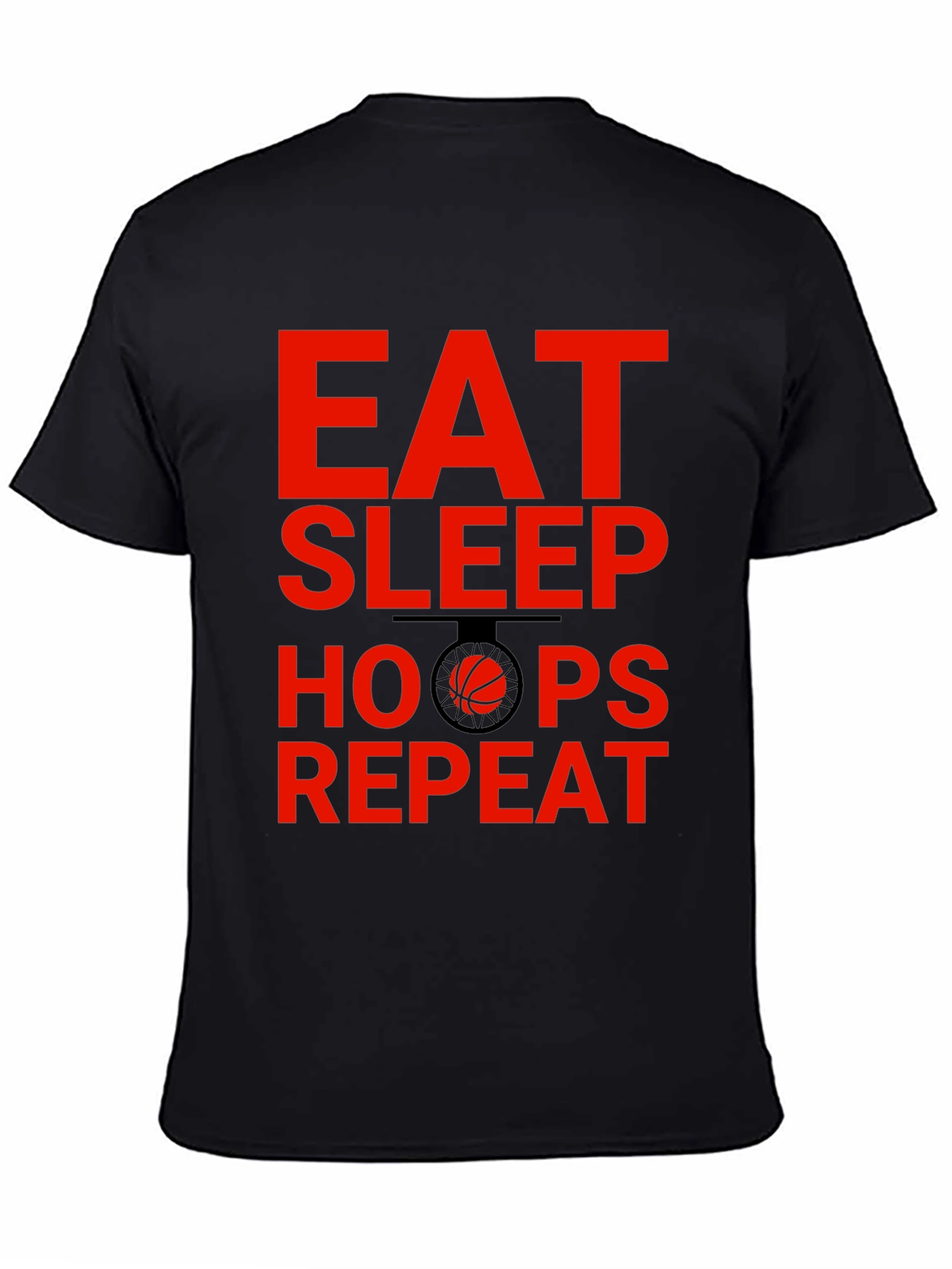 Eat Sleep Hoops Repeat Basketball Graphic Tee