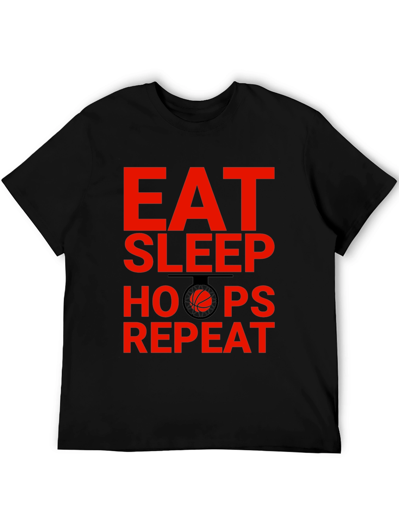 Eat Sleep Hoops Repeat Basketball Graphic Tee
