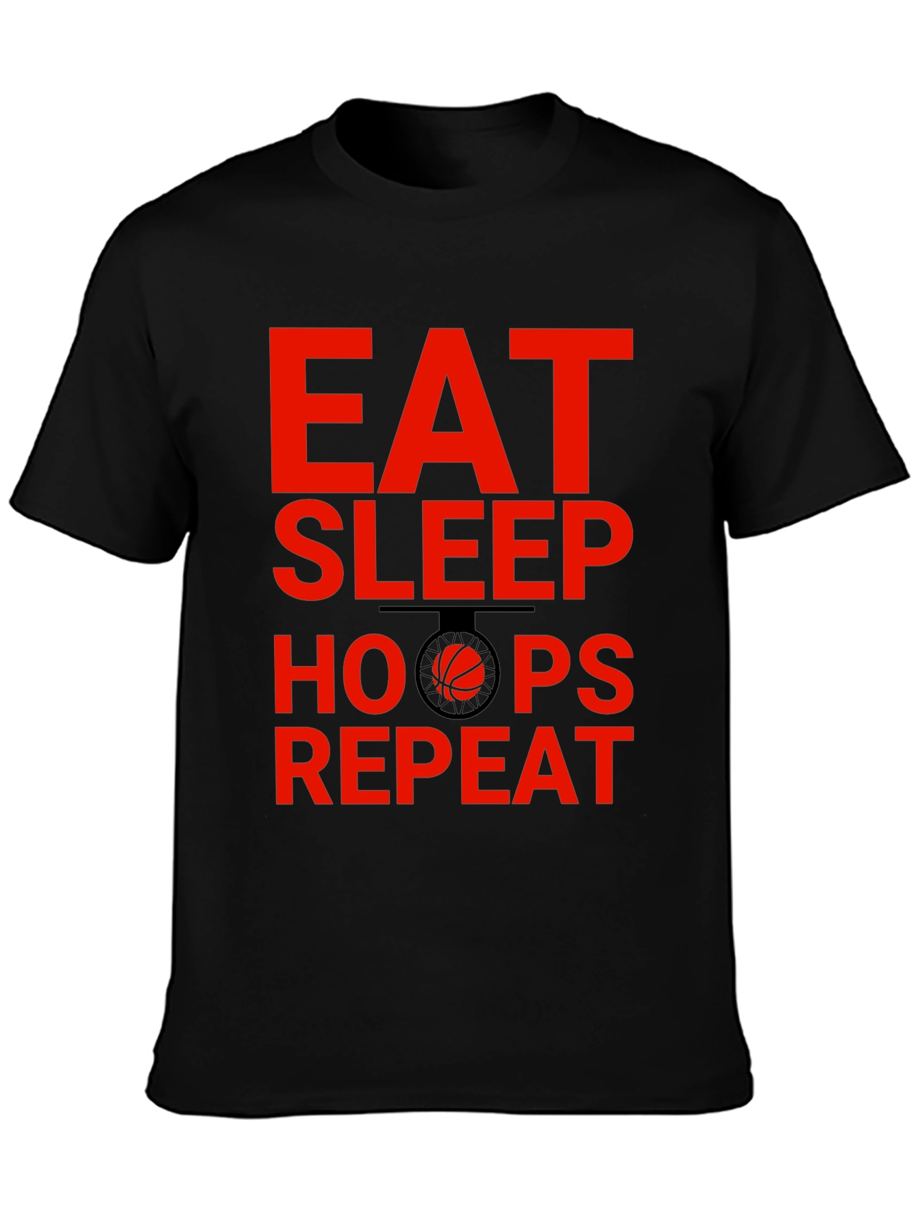 Eat Sleep Hoops Repeat Basketball Graphic Tee