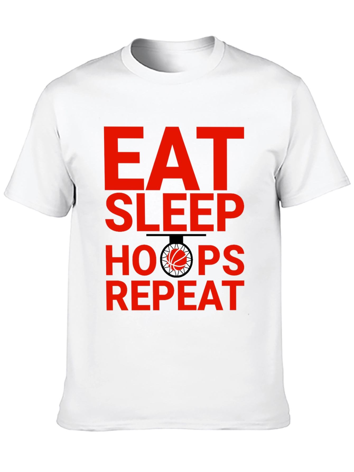 Eat Sleep Hoops Repeat Basketball Graphic Tee