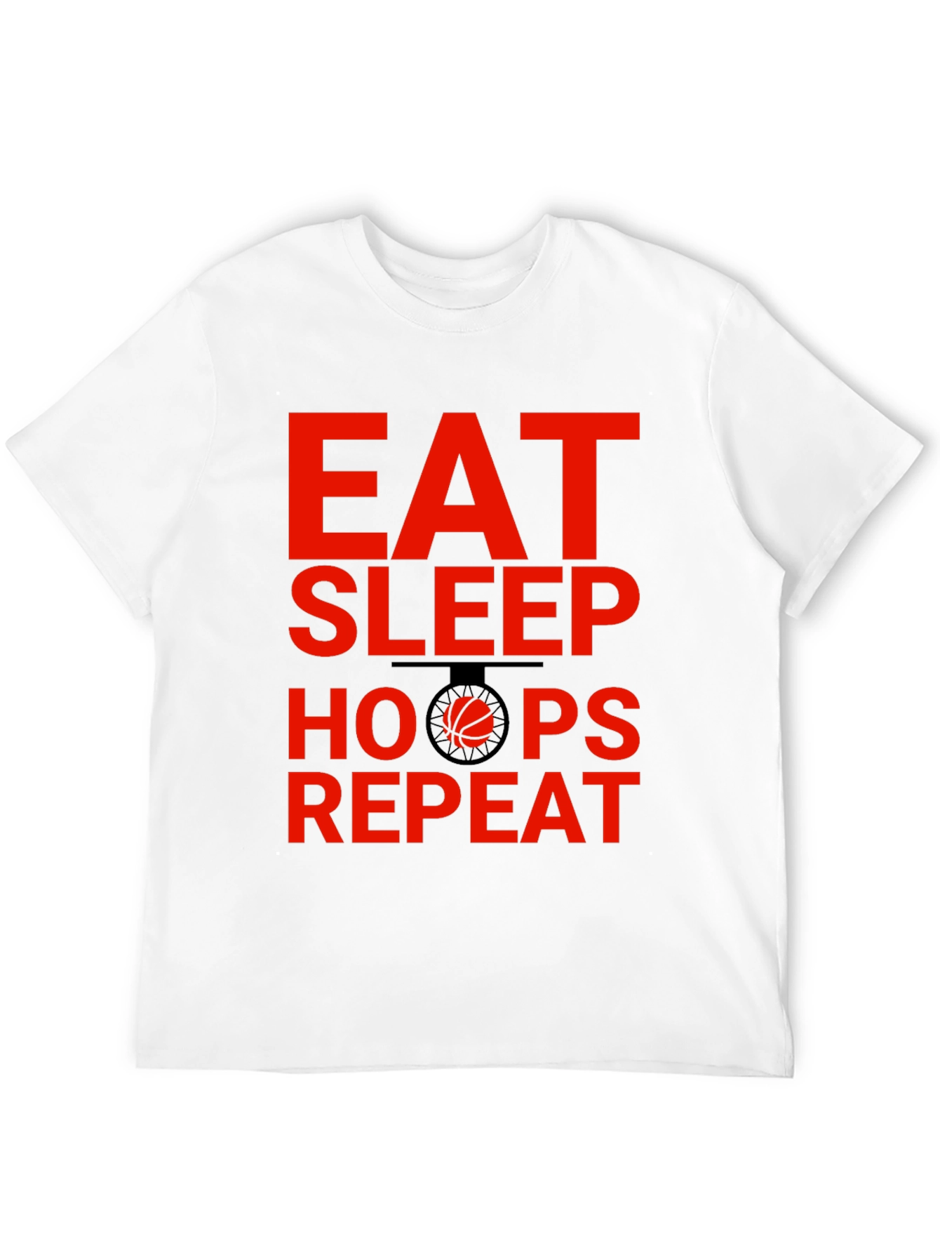 Eat Sleep Hoops Repeat Basketball Graphic Tee