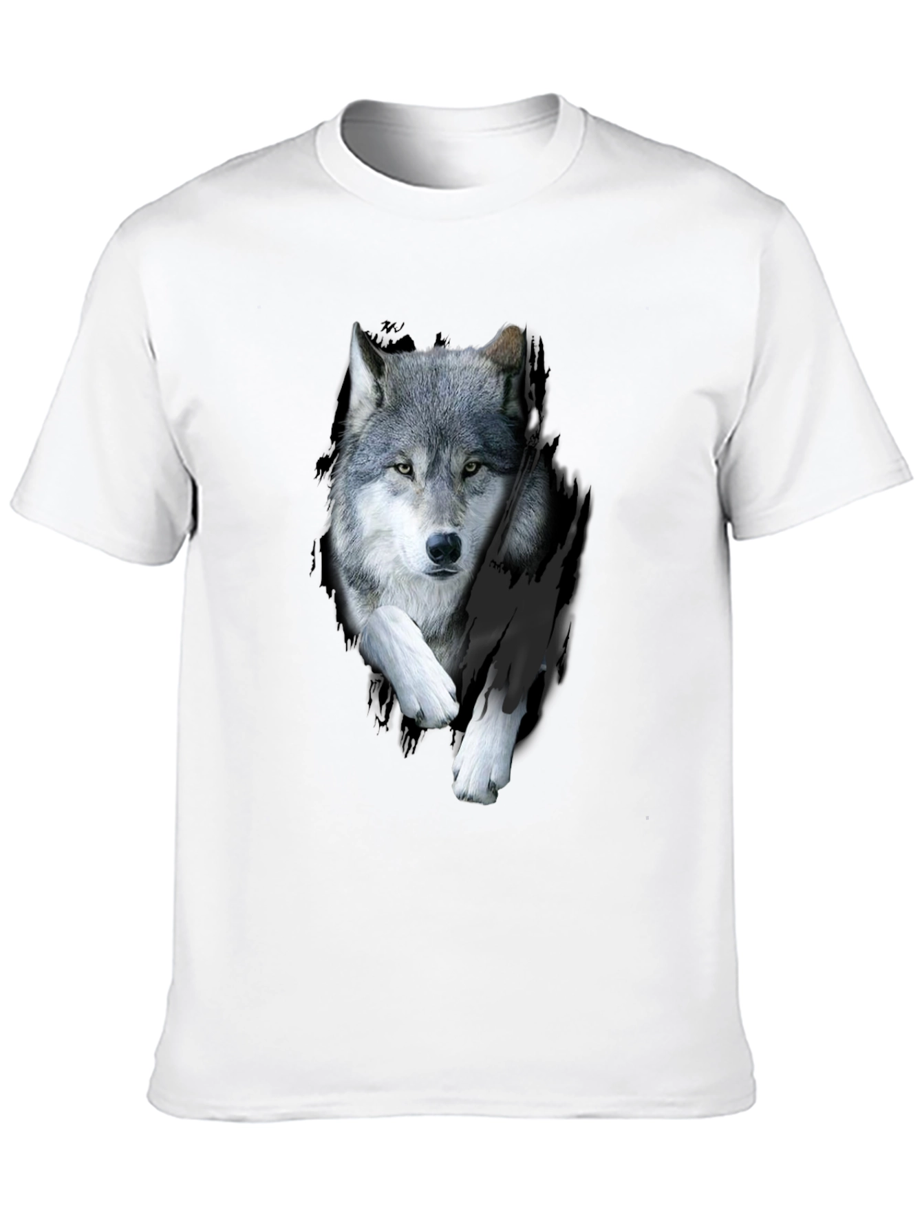 Wolf Graphic Print Black T-Shirt