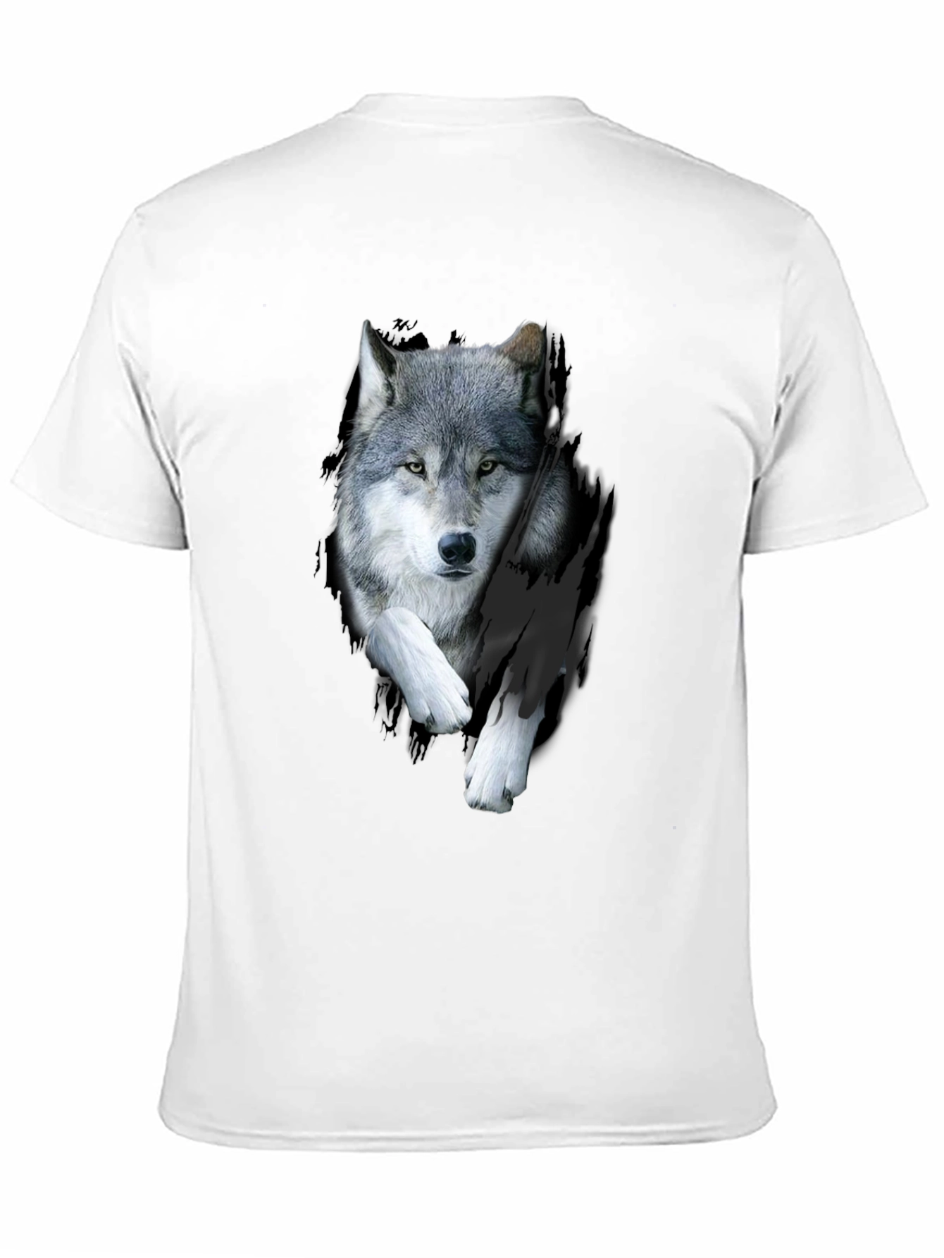 Wolf Graphic Print Black T-Shirt