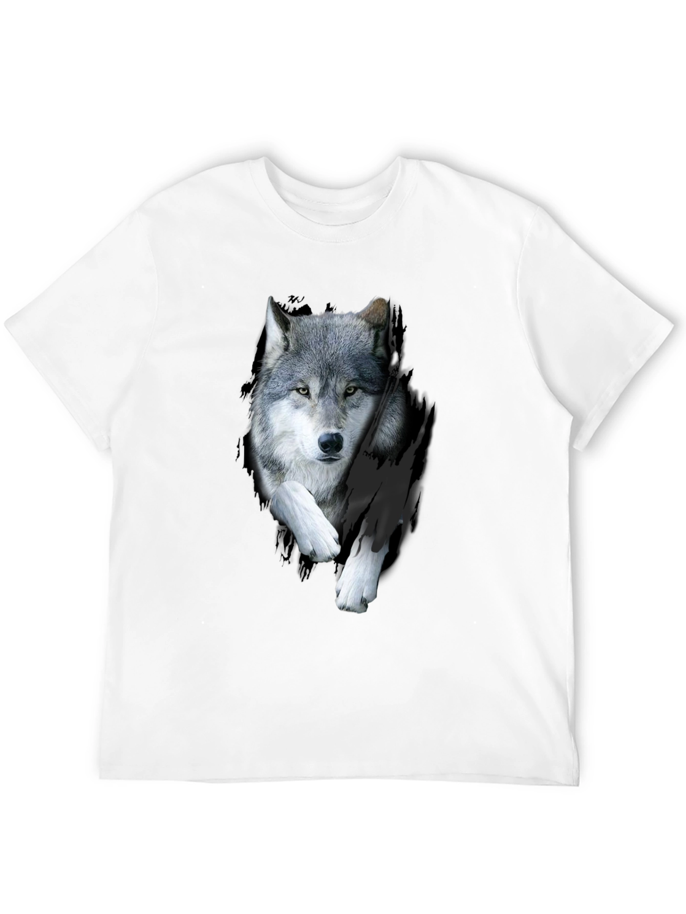 Wolf Graphic Print Black T-Shirt