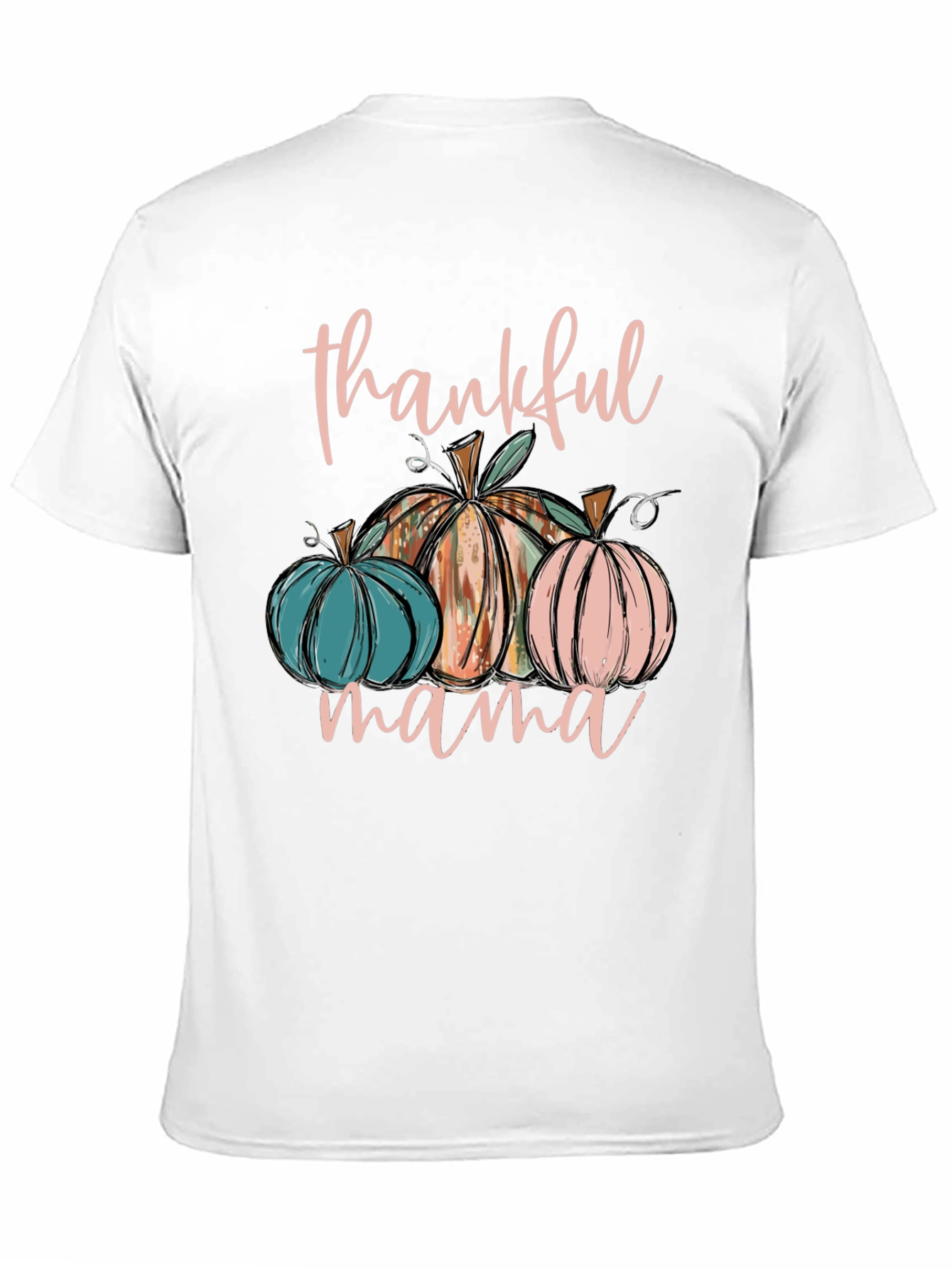 Thankful Mama Pumpkin T-Shirt Fall Thanksgiving