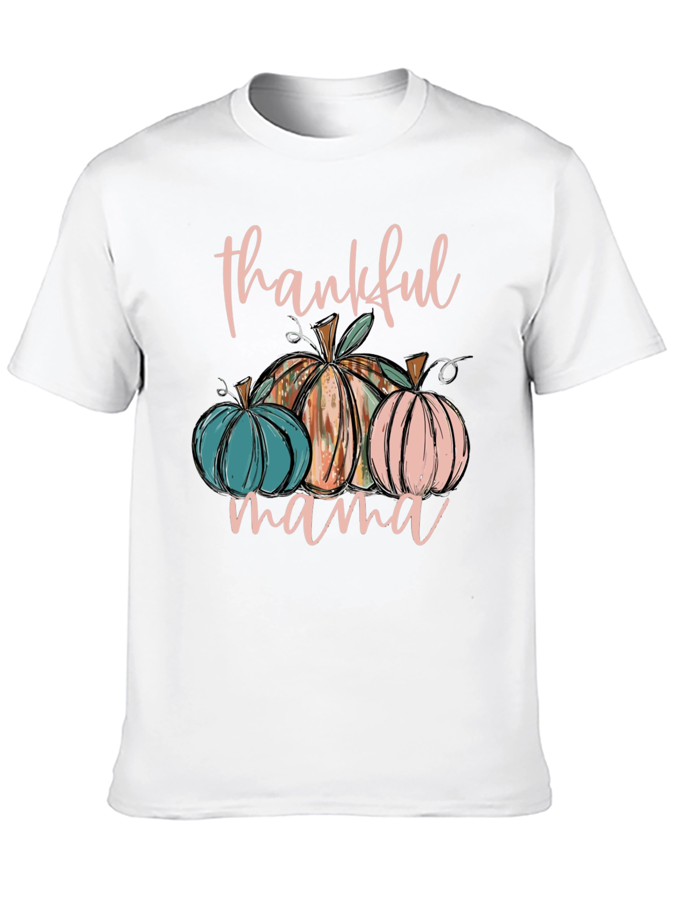 Thankful Mama Pumpkin T-Shirt Fall Thanksgiving