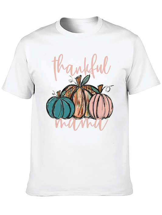 Thankful Mama Pumpkin T-Shirt Fall Thanksgiving