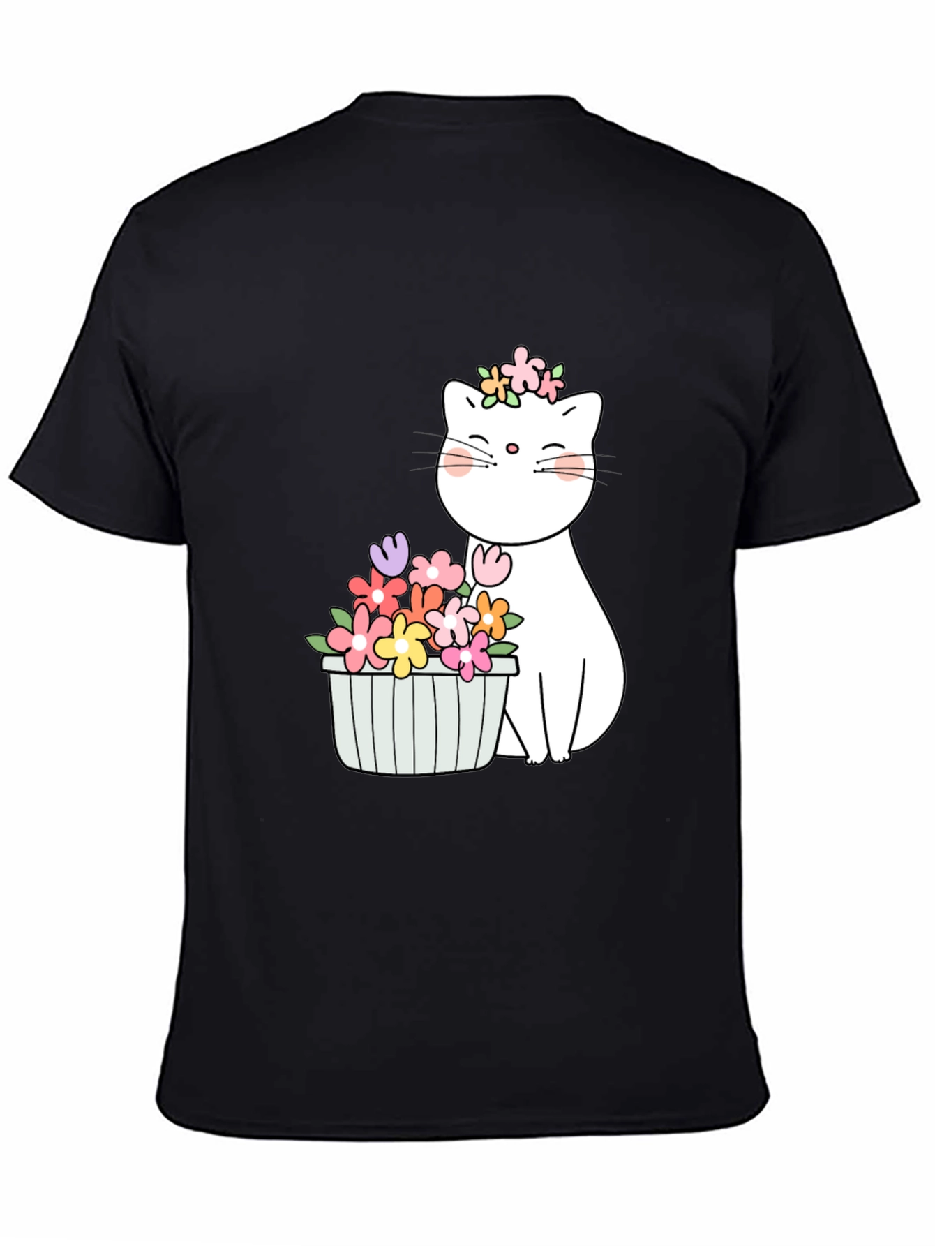 Floral Cat Graphic T-Shirt