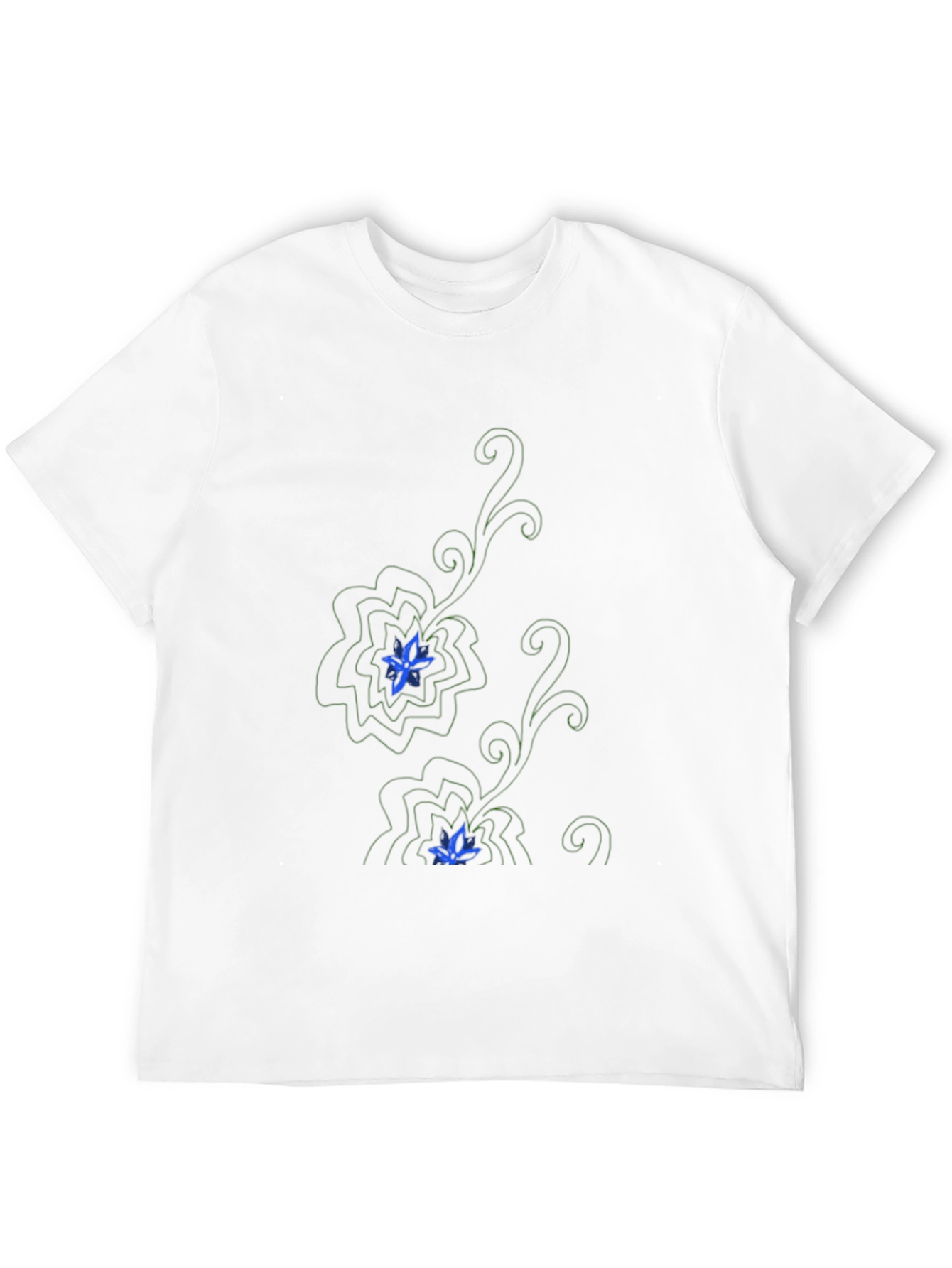 Elegant Black T-Shirt with Floral Design