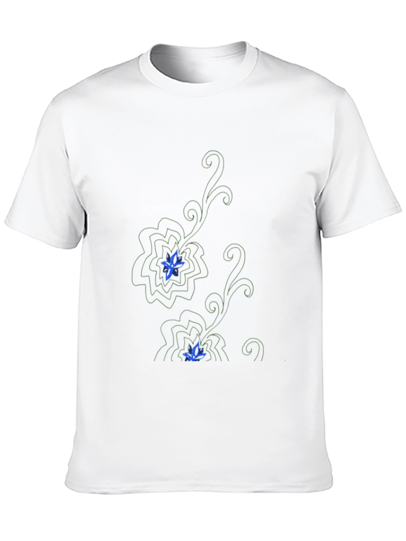 Elegant Black T-Shirt with Floral Design