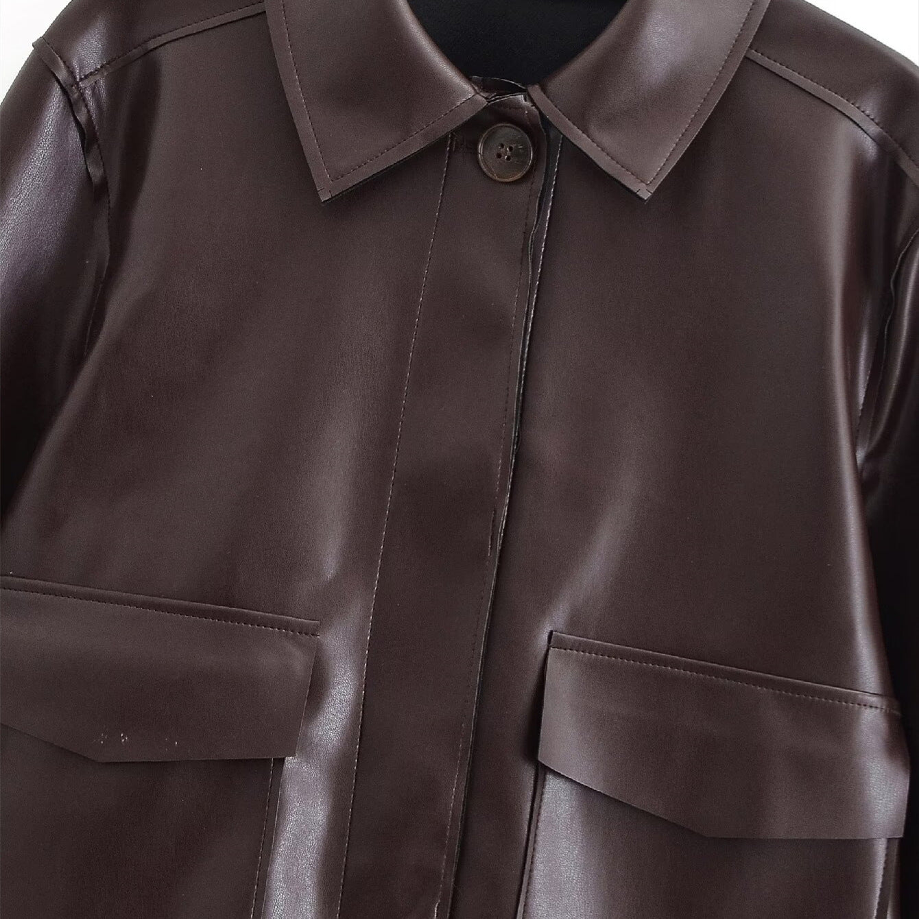 Vintage style versatile short leather jacket