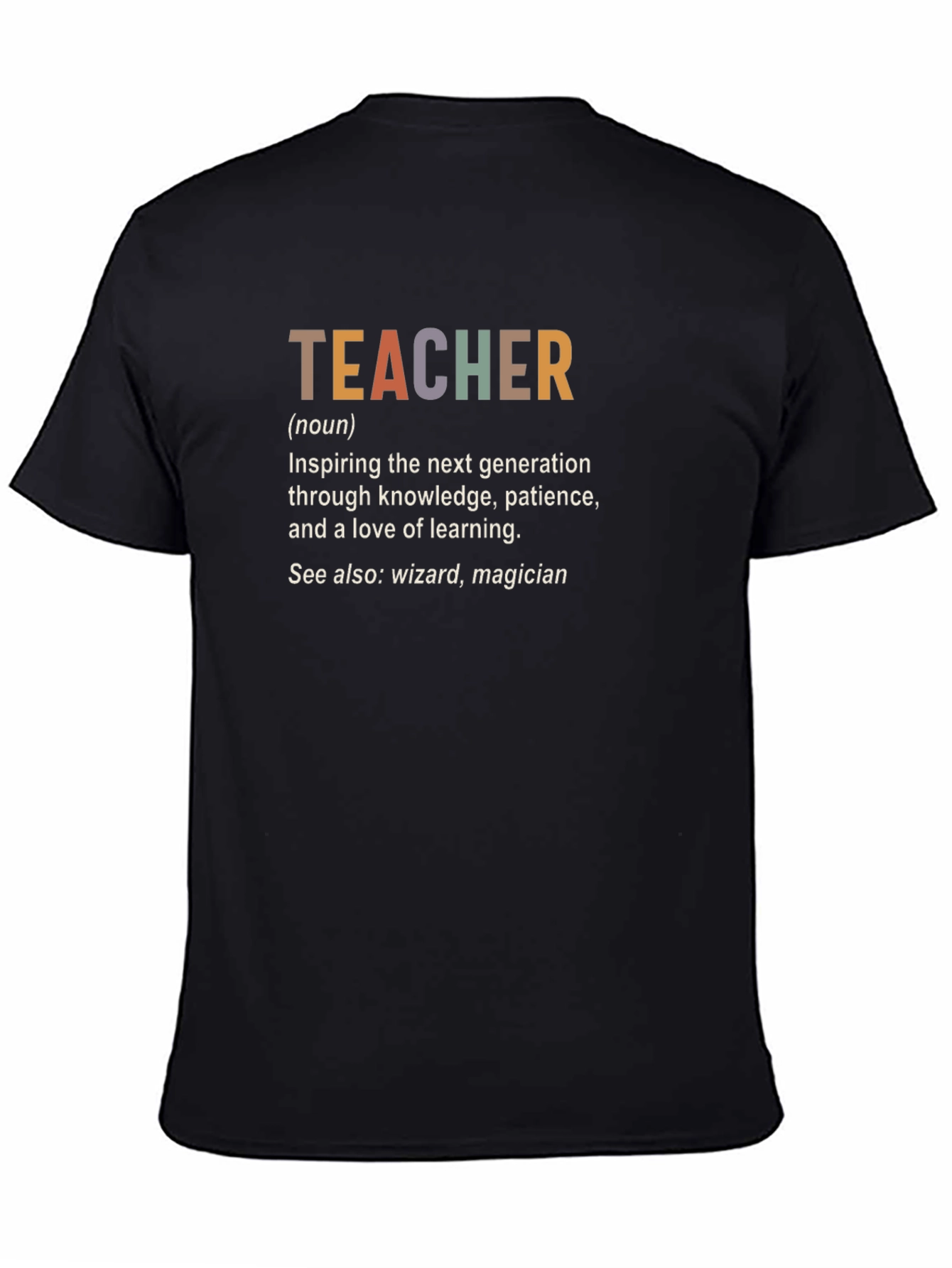 Teacher Definition Black Graphic T-Shirt