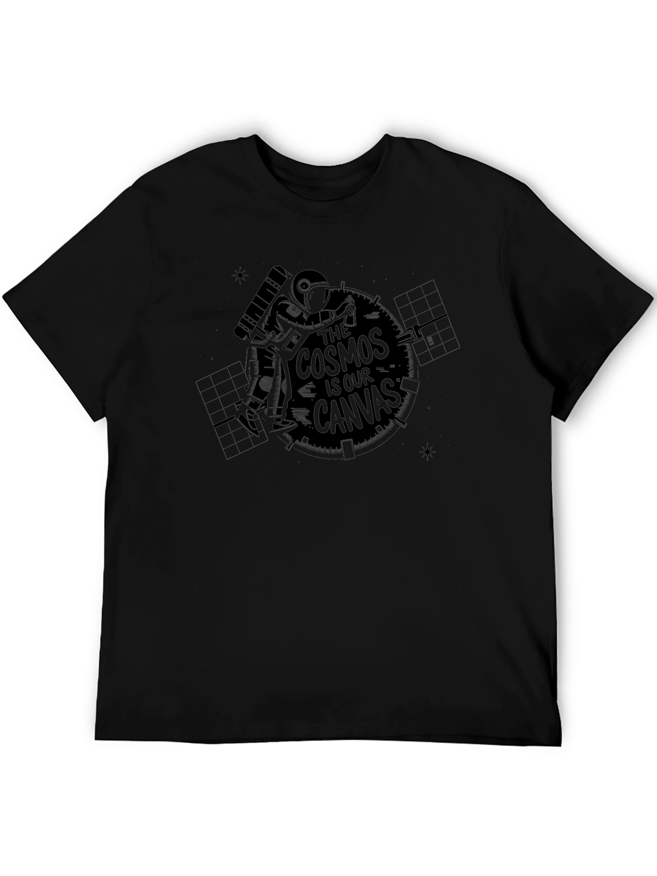 Cosmos is Our Canvas Black Graphic T-Shirt
