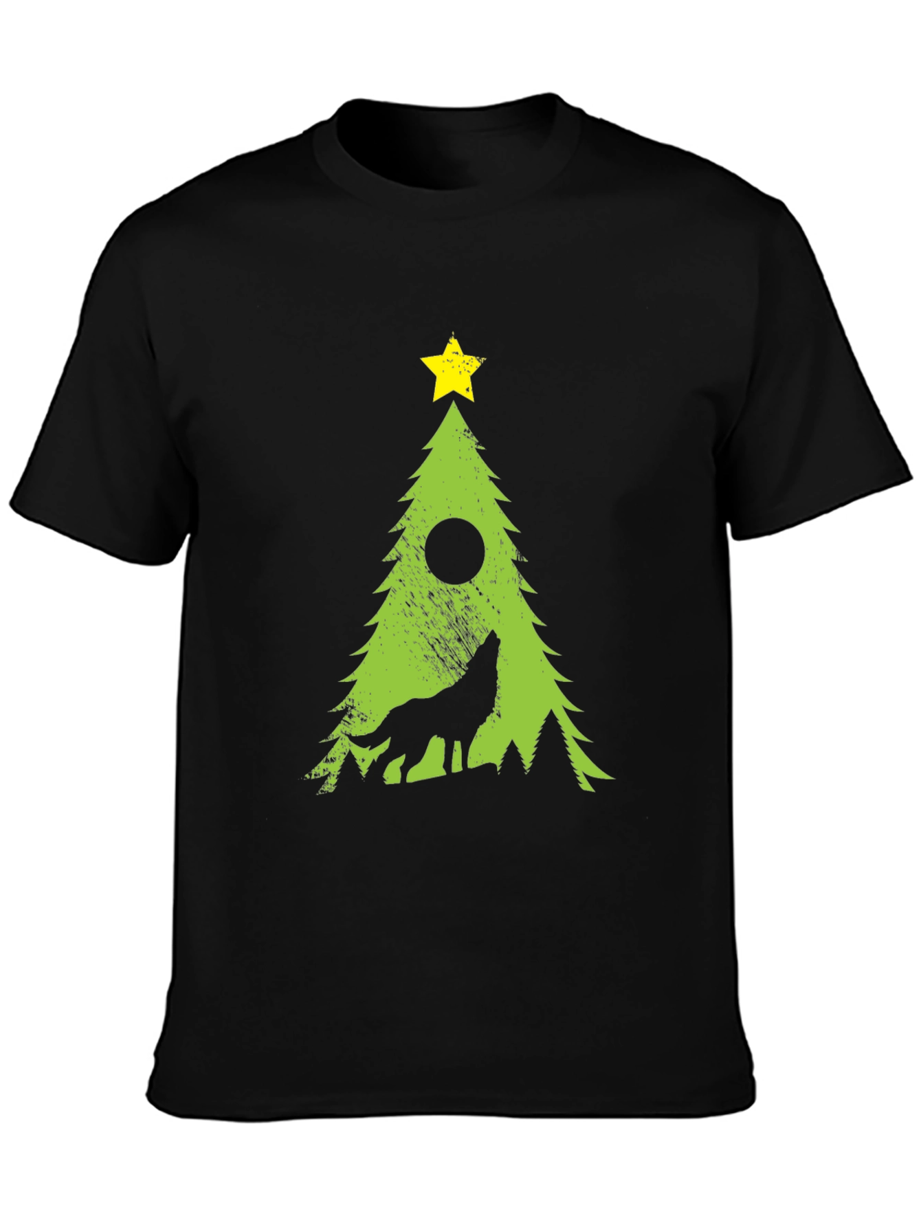 Wolf Christmas Tree Graphic Tee