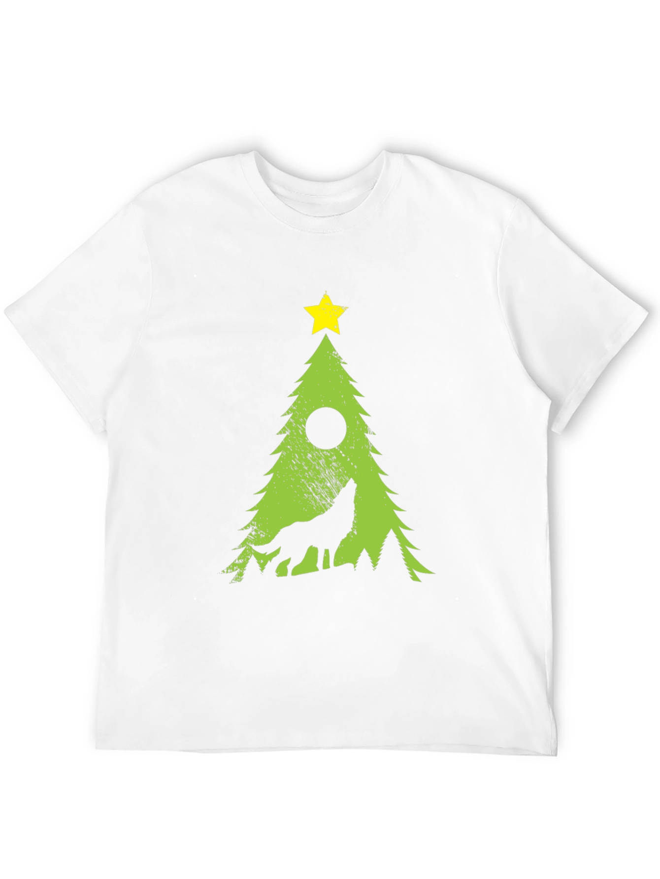 Wolf Christmas Tree Graphic Tee