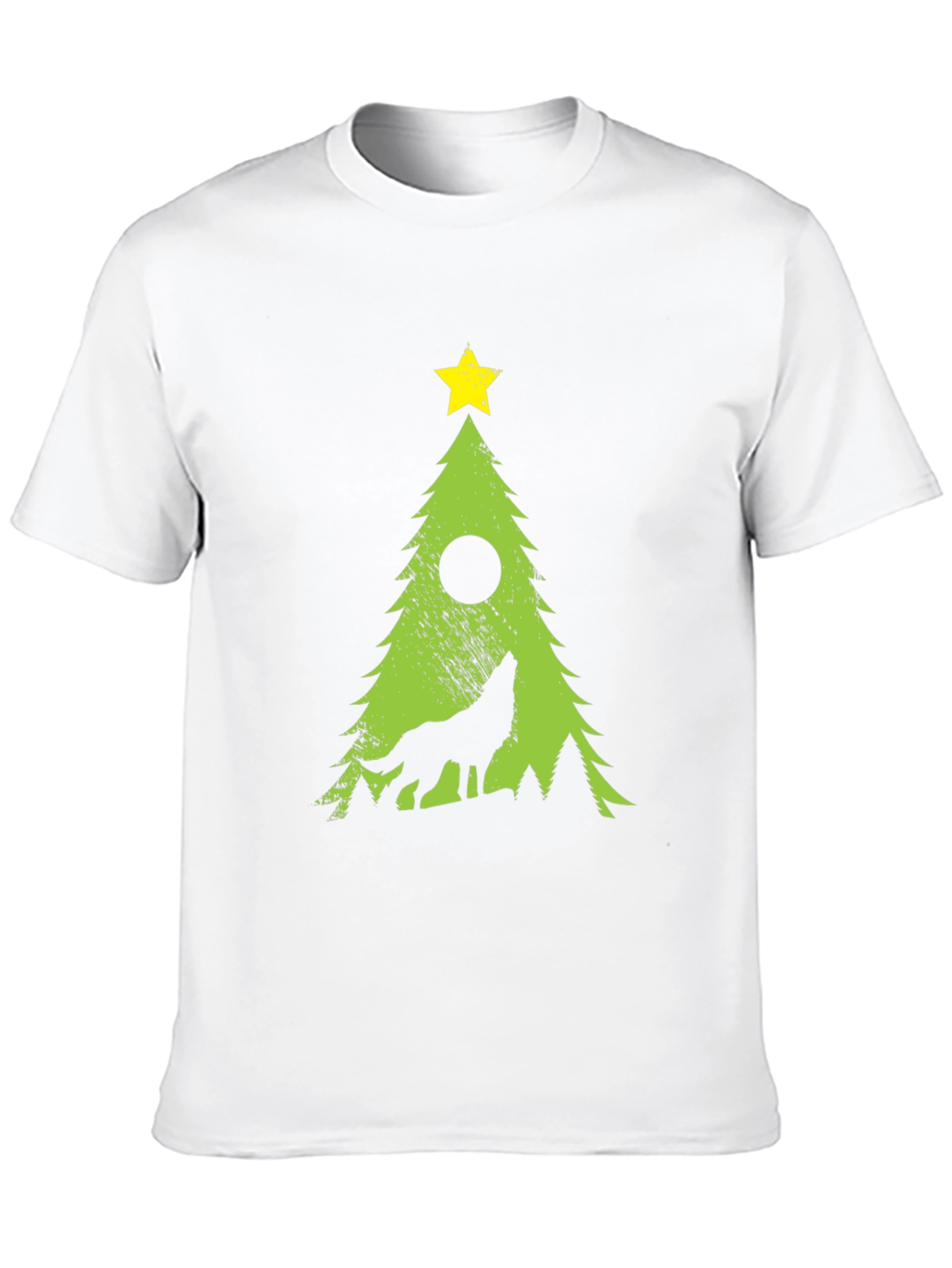 Wolf Christmas Tree Graphic Tee
