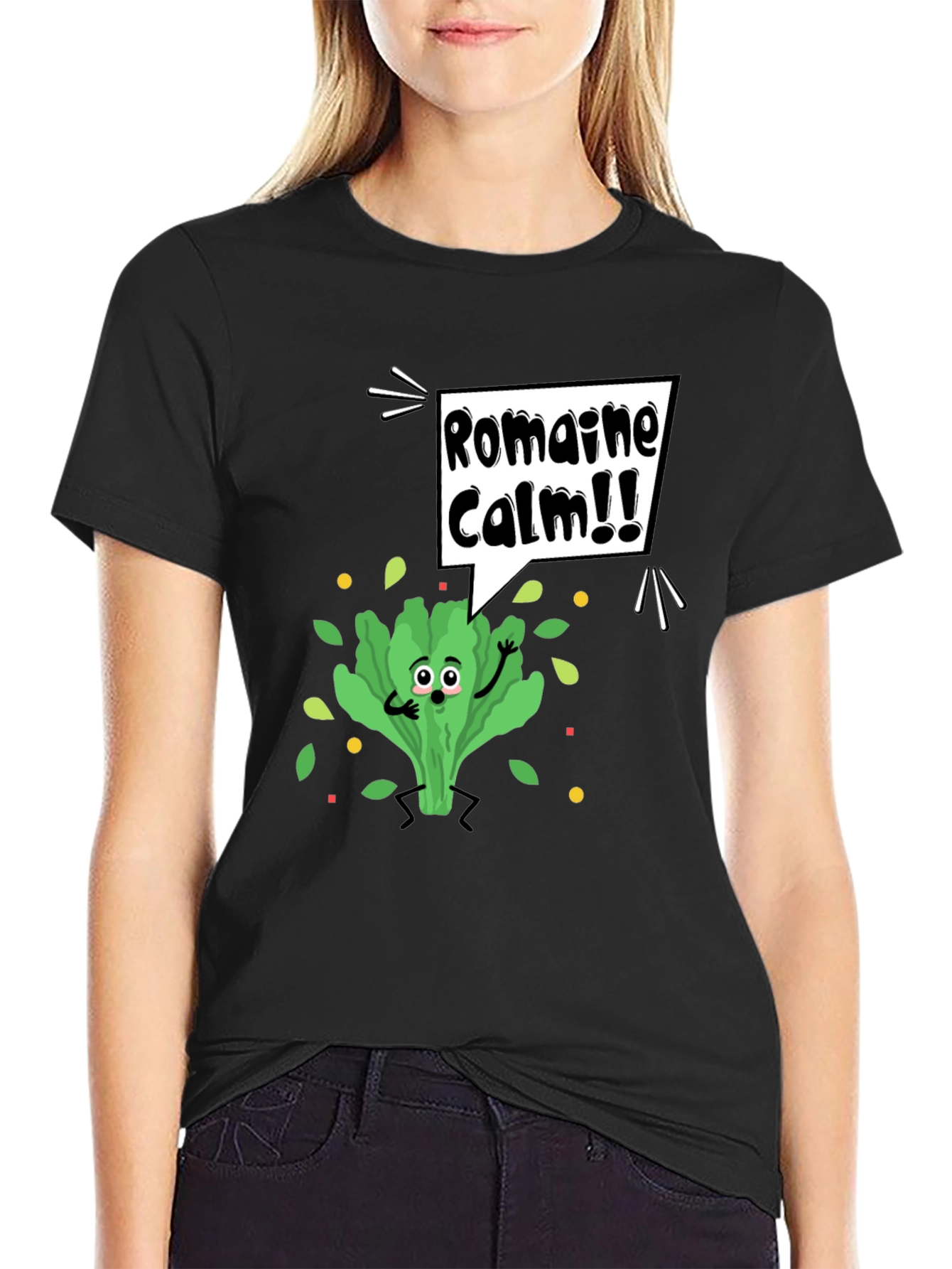 Romaine Calm Graphic Tee - Funny Food Pun T-Shirt