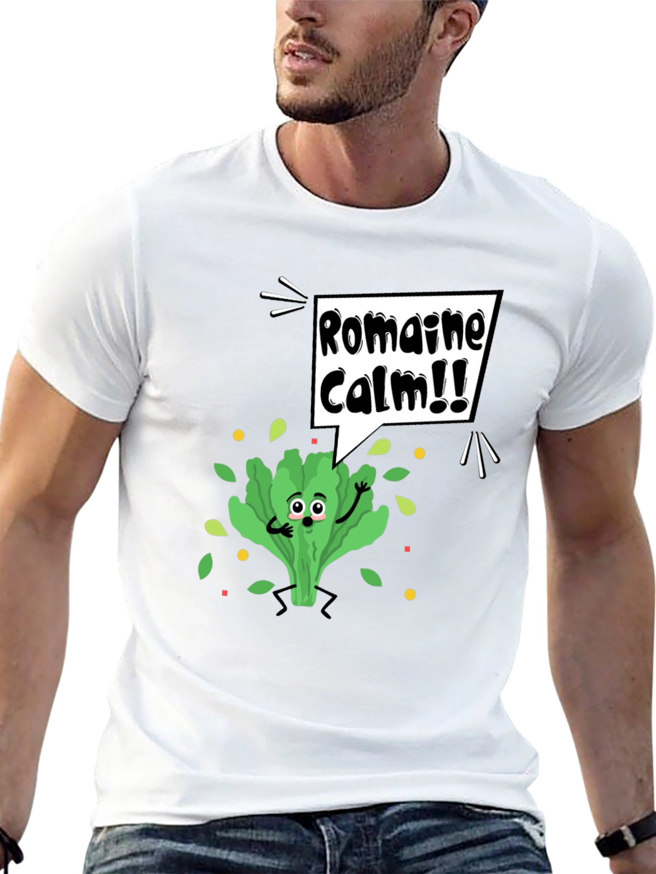 Romaine Calm Graphic Tee - Funny Food Pun T-Shirt