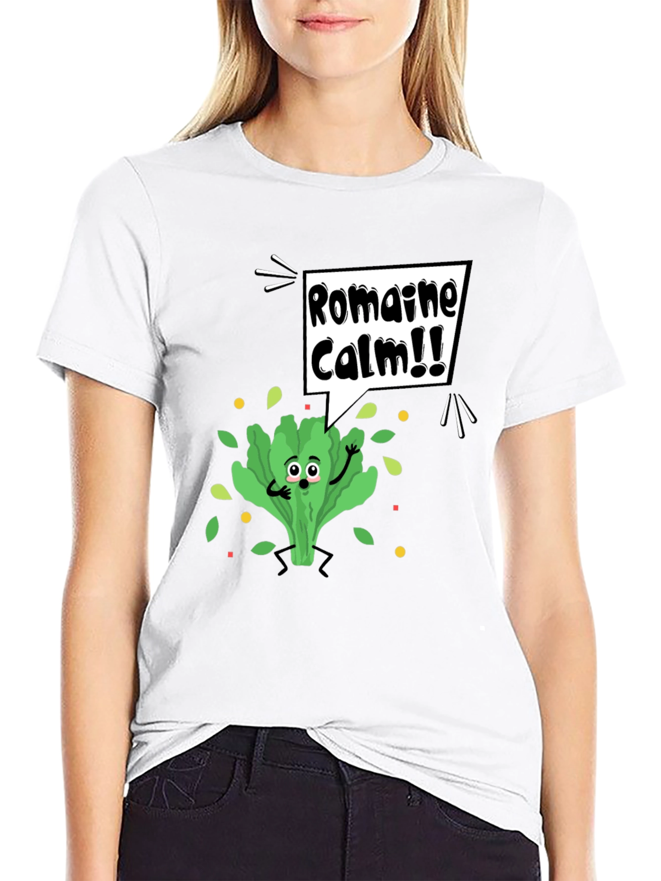 Romaine Calm Graphic Tee - Funny Food Pun T-Shirt