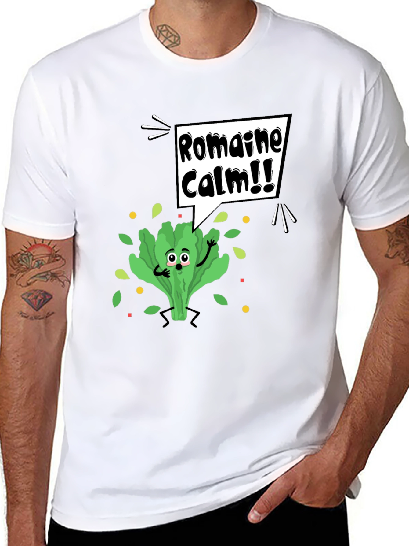 Romaine Calm Graphic Tee - Funny Food Pun T-Shirt
