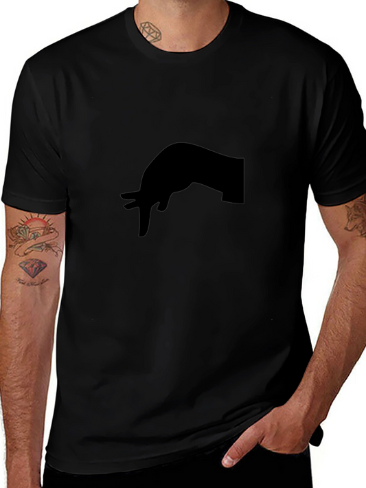 Stylish Black T-Shirt with Hand Gesture Design