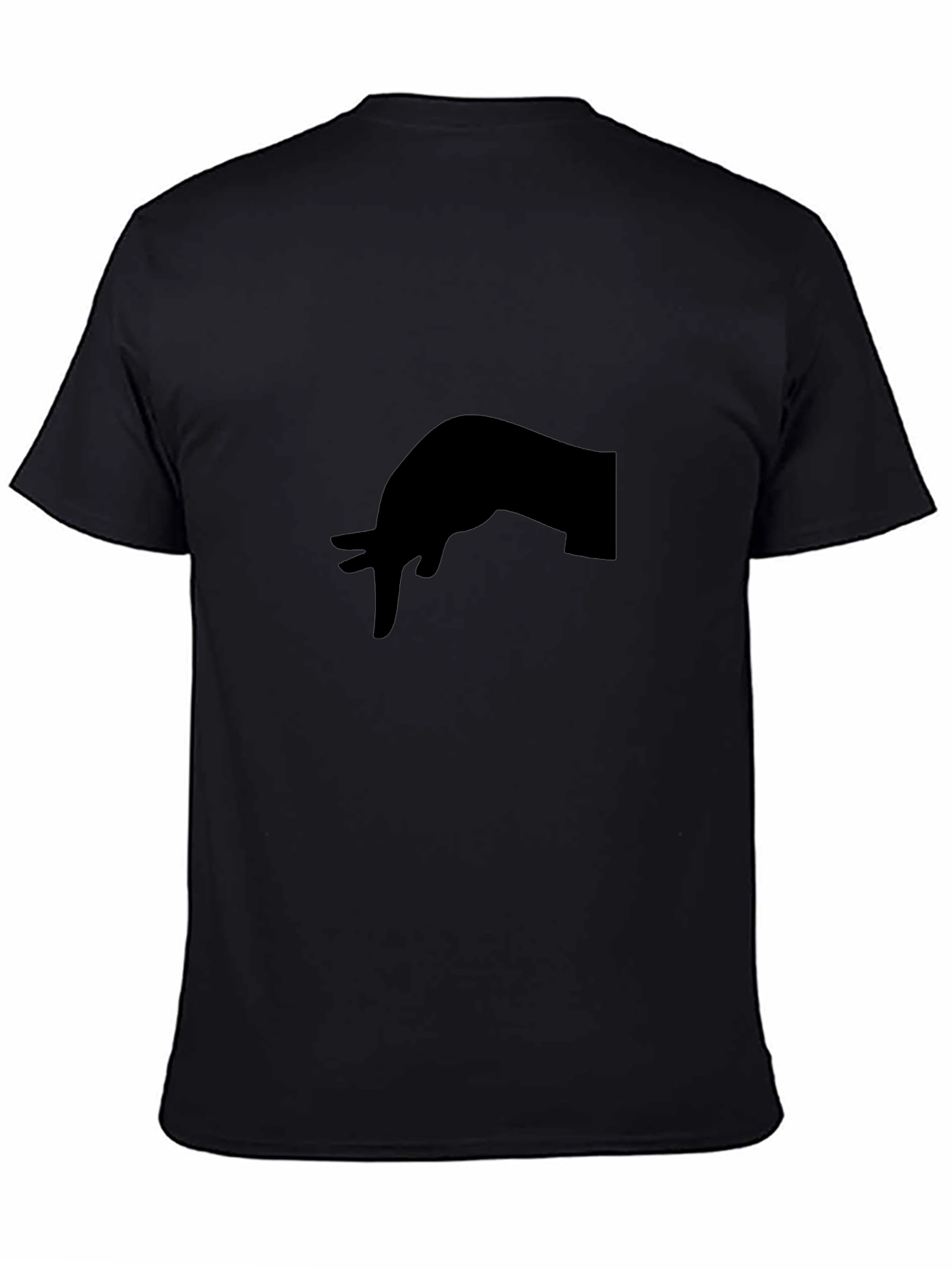 Stylish Black T-Shirt with Hand Gesture Design