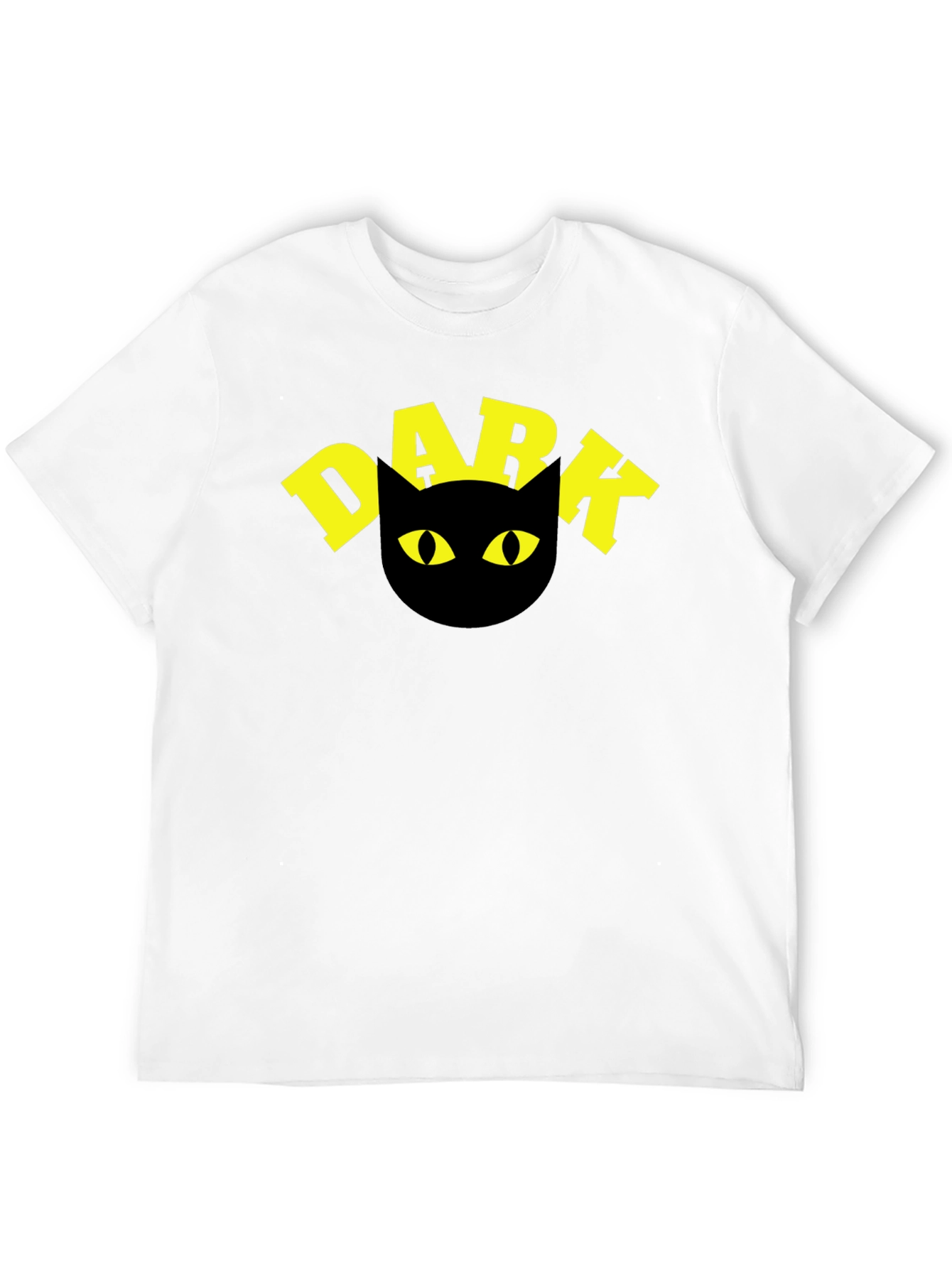 Dark Cat T-Shirt - Black Tee with Yellow Graphic