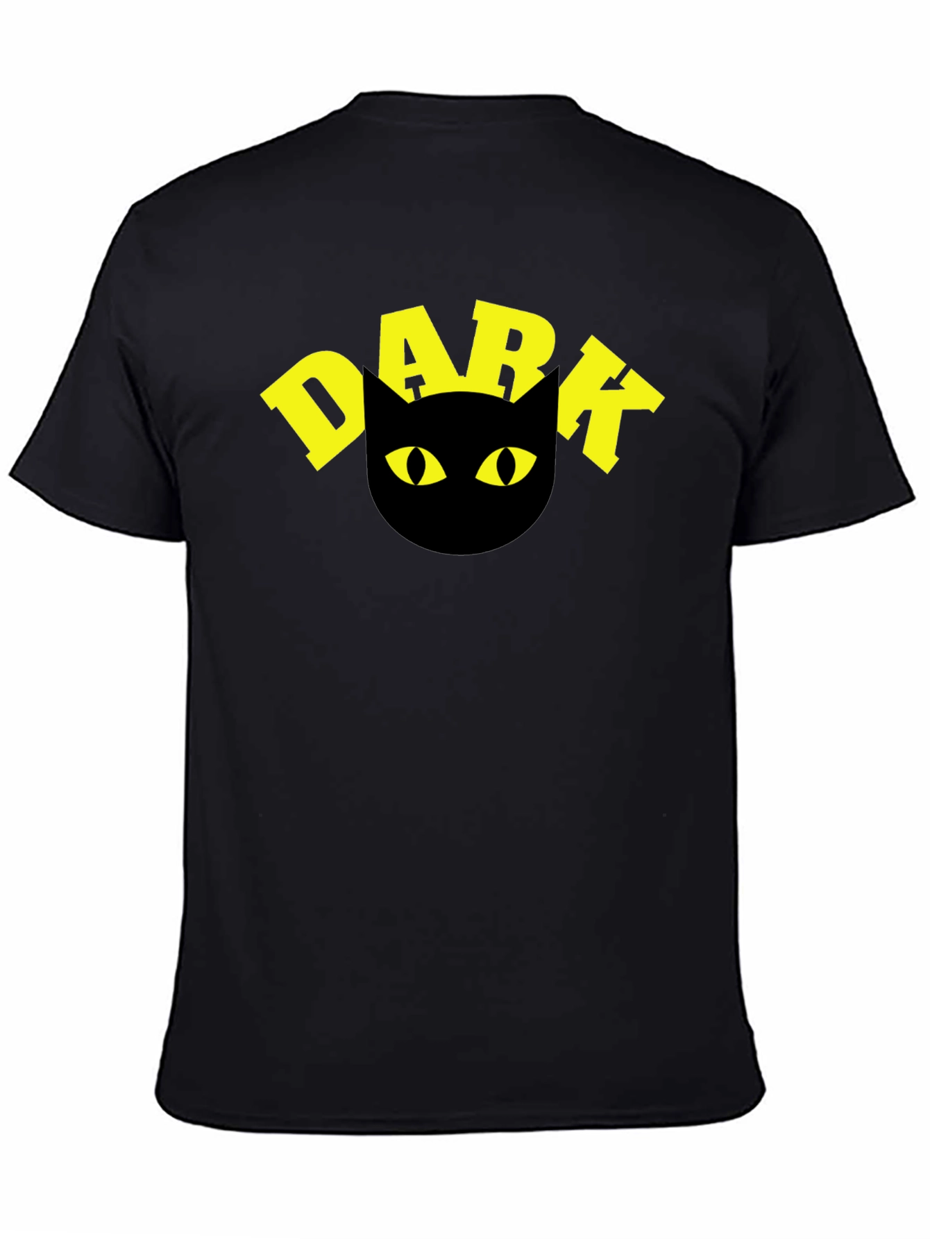 Dark Cat T-Shirt - Black Tee with Yellow Graphic