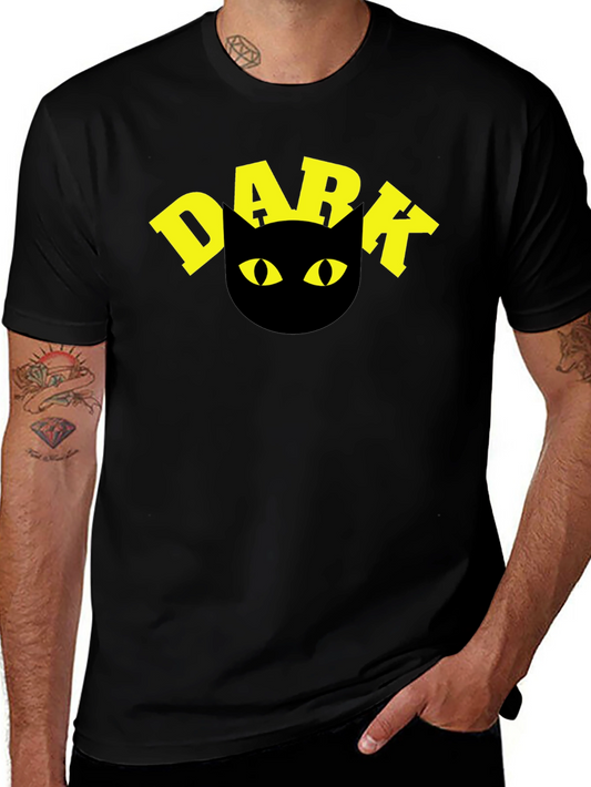 Dark Cat T-Shirt - Black Tee with Yellow Graphic