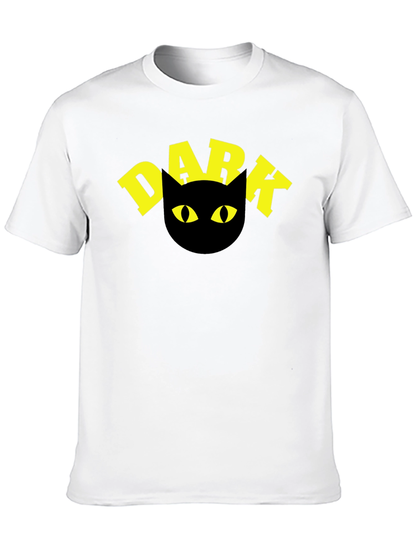 Dark Cat T-Shirt - Black Tee with Yellow Graphic