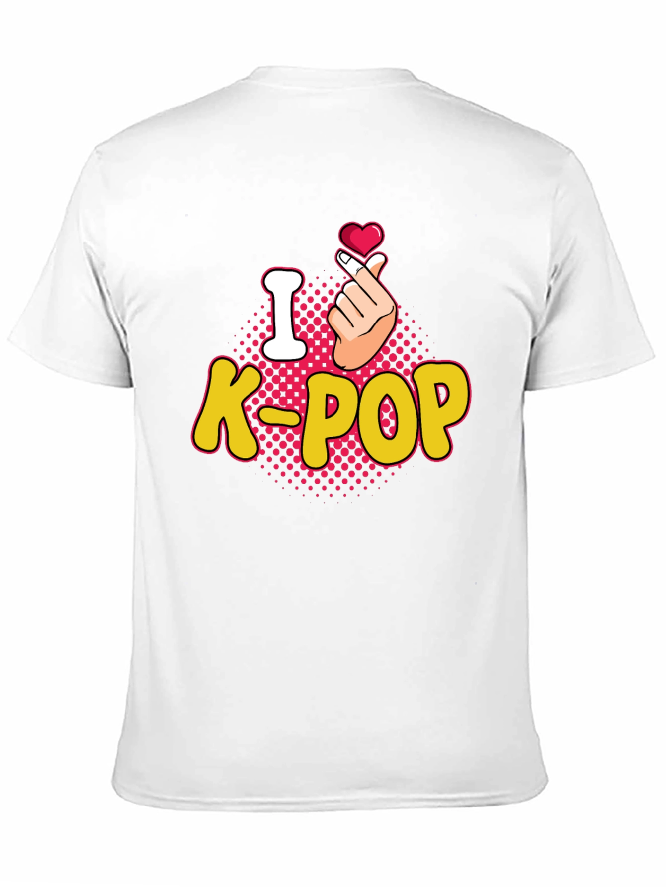 I Love K-Pop Heart Gesture Black T-Shirt