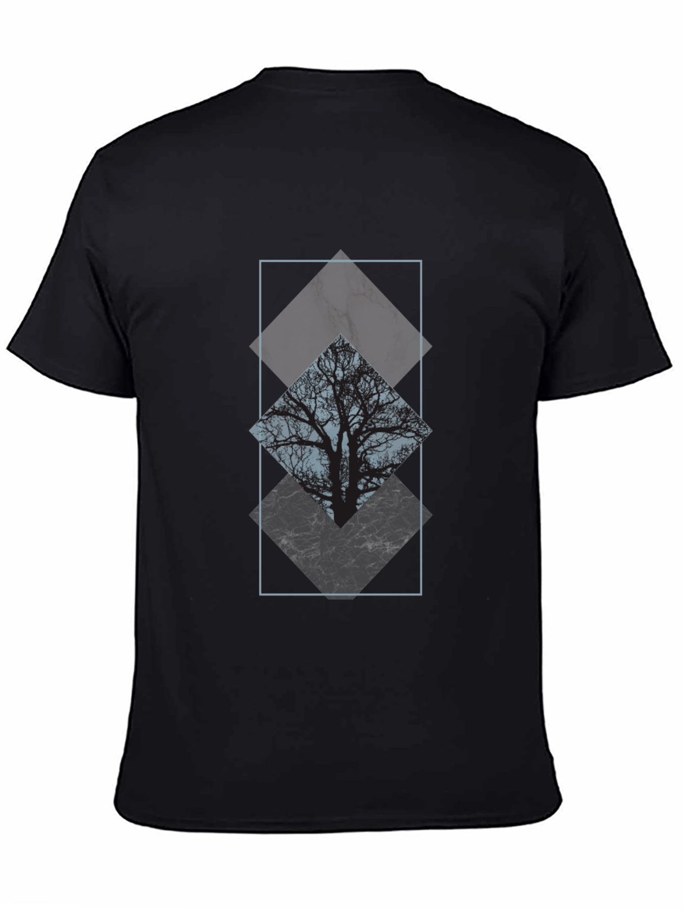 Abstract Tree Graphic Tee - Black