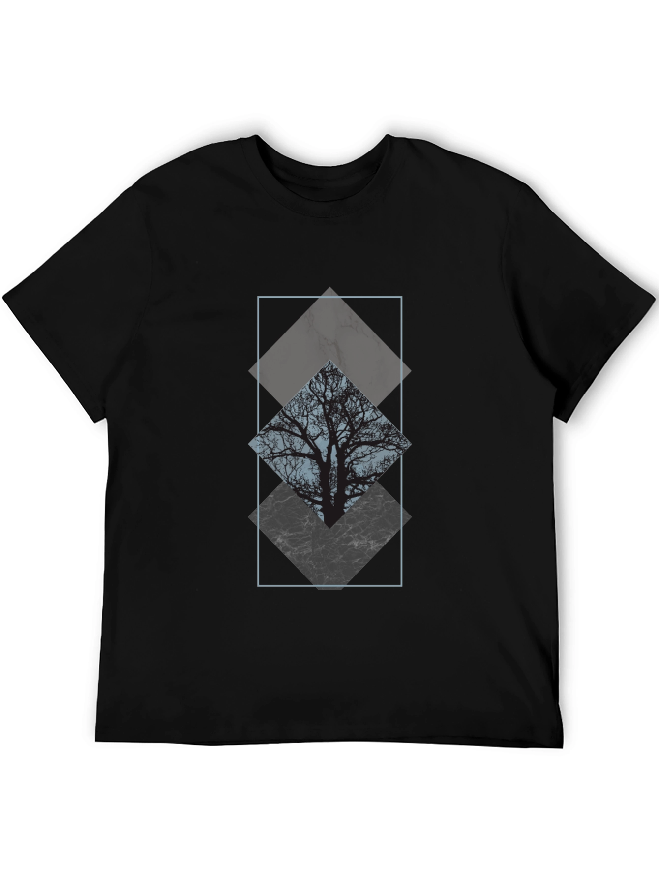 Abstract Tree Graphic Tee - Black