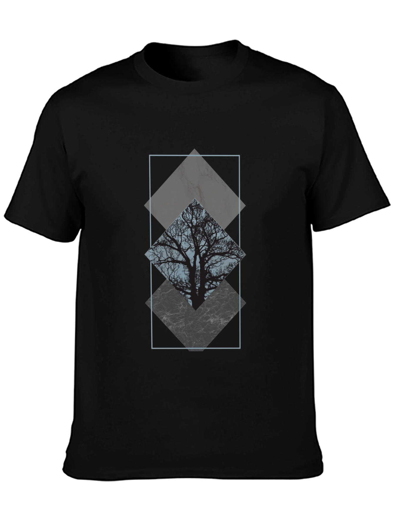 Abstract Tree Graphic Tee - Black