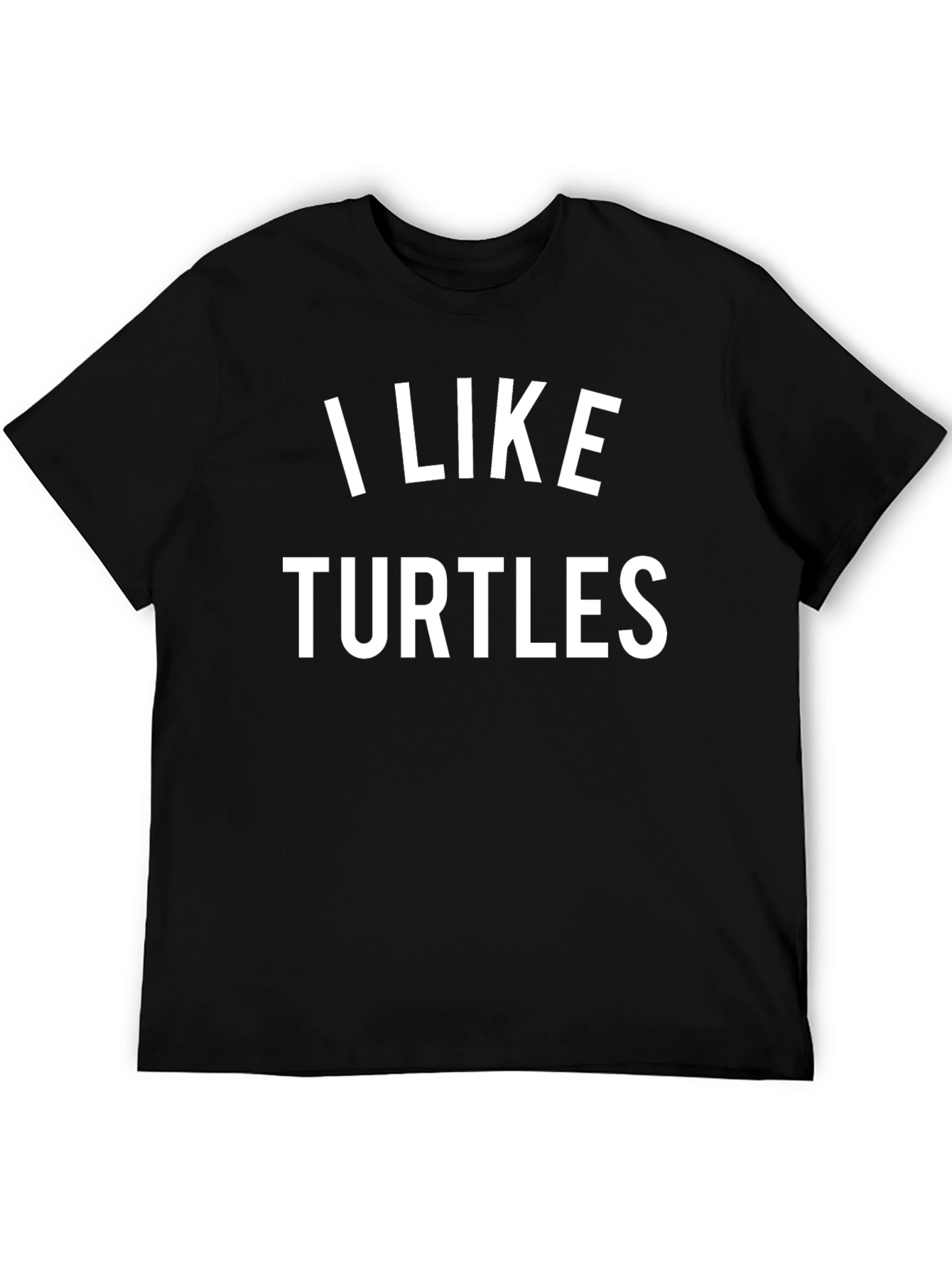 I Like Turtles Graphic Tee - Black Cotton T-Shirt