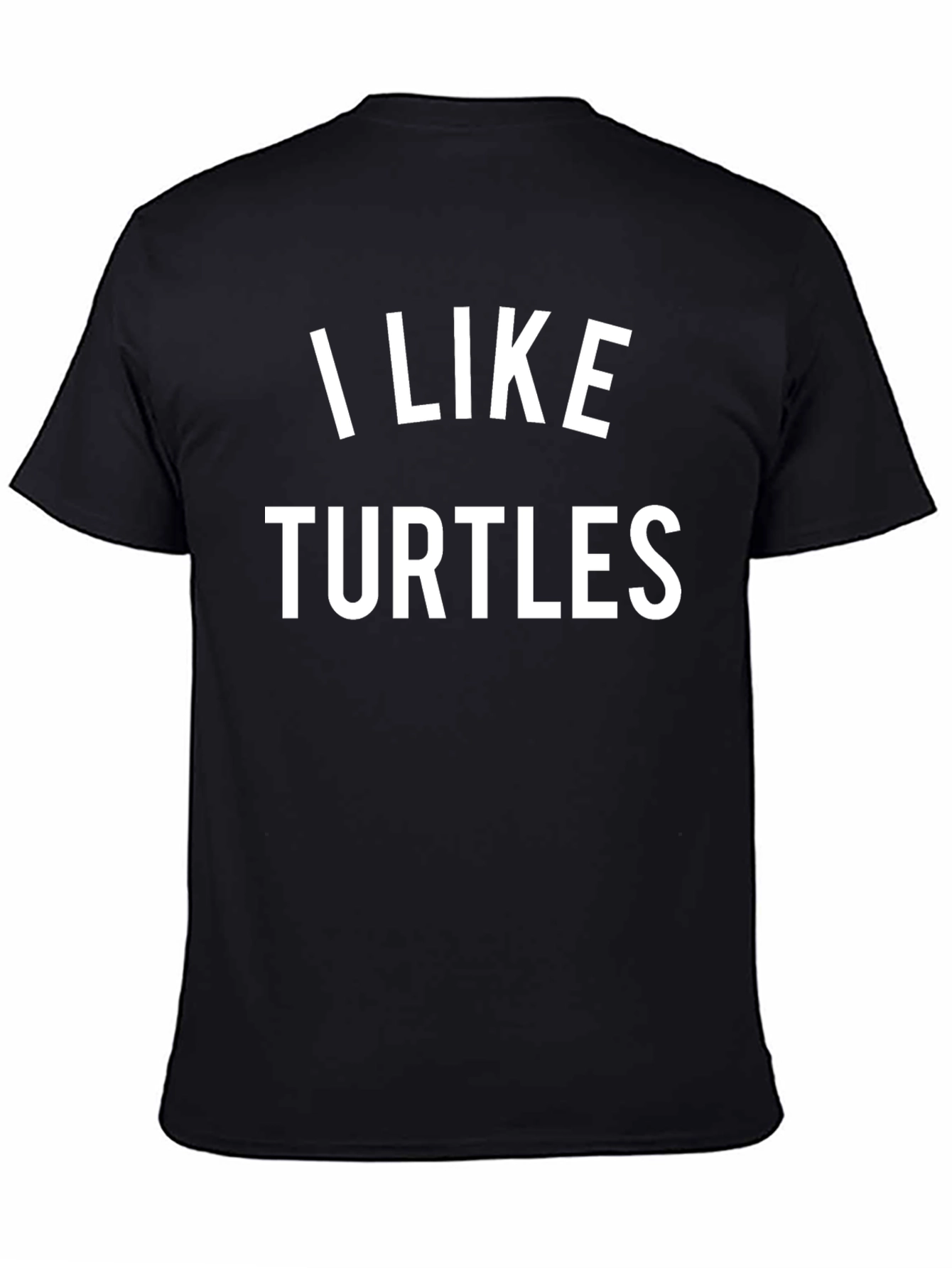 I Like Turtles Graphic Tee - Black Cotton T-Shirt