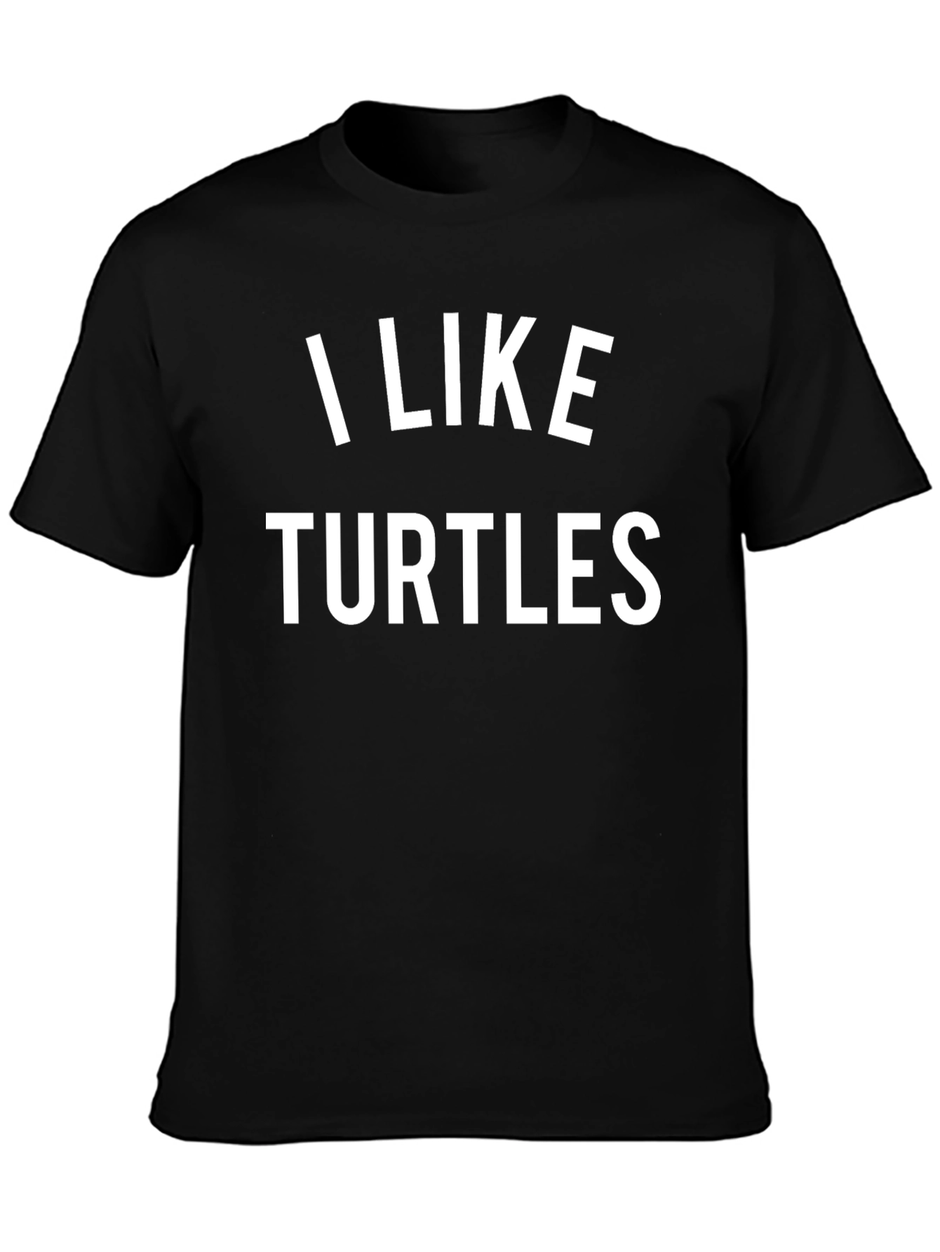 I Like Turtles Graphic Tee - Black Cotton T-Shirt