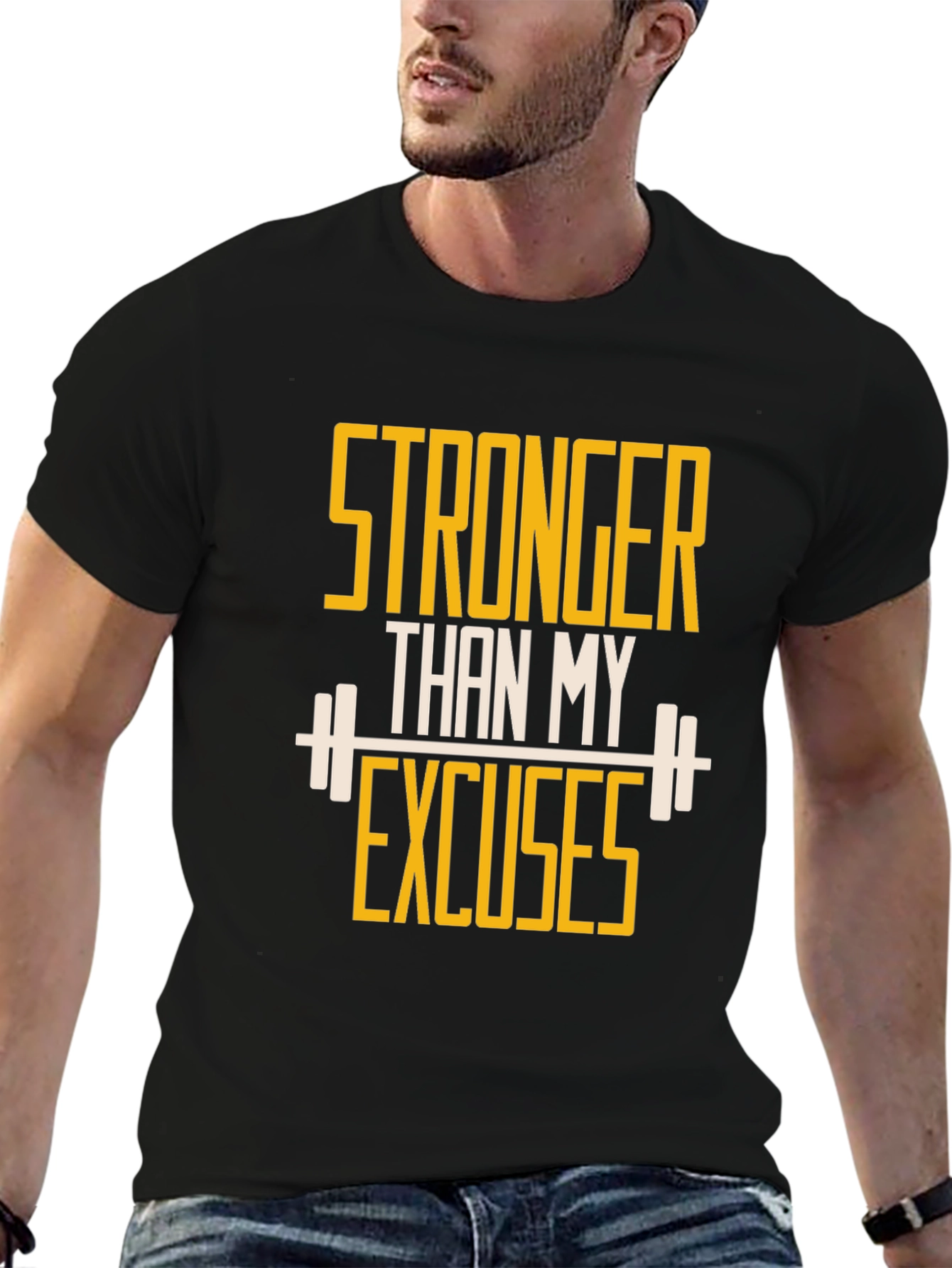 Stronger Than My Excuses Black Graphic Tee