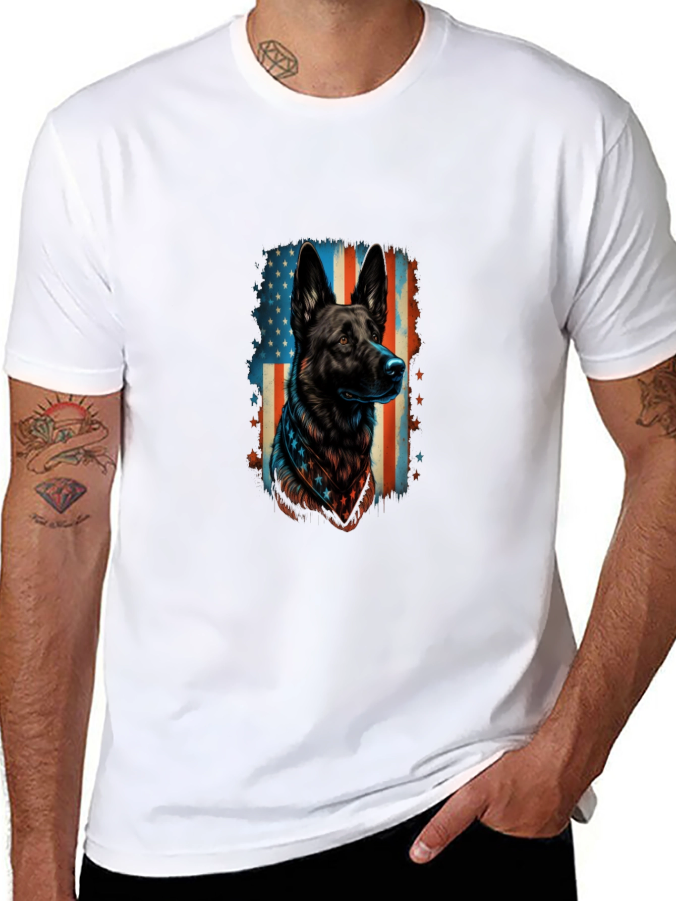Patriotic German Shepherd Graphic Tee