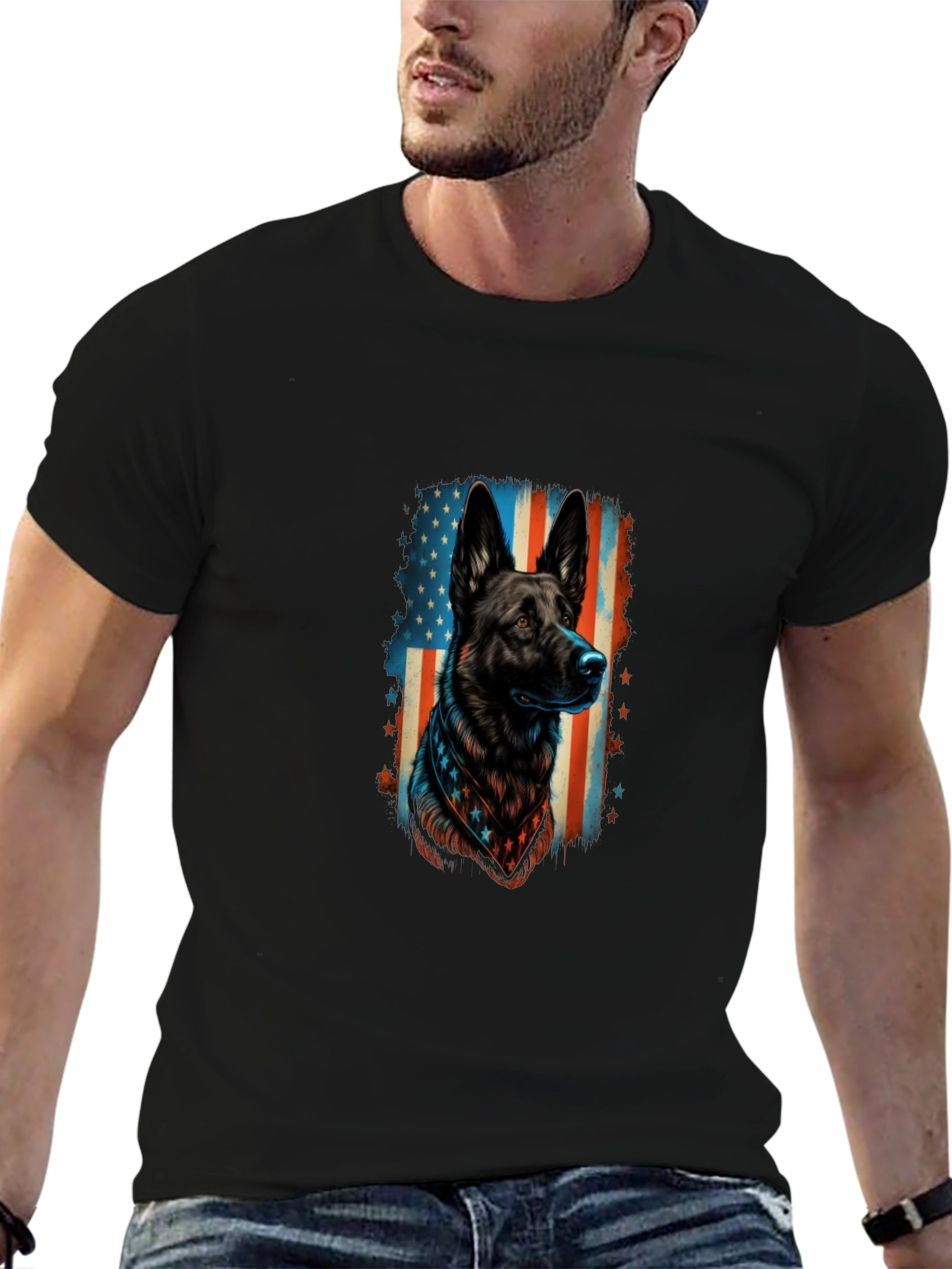 Patriotic German Shepherd Graphic Tee