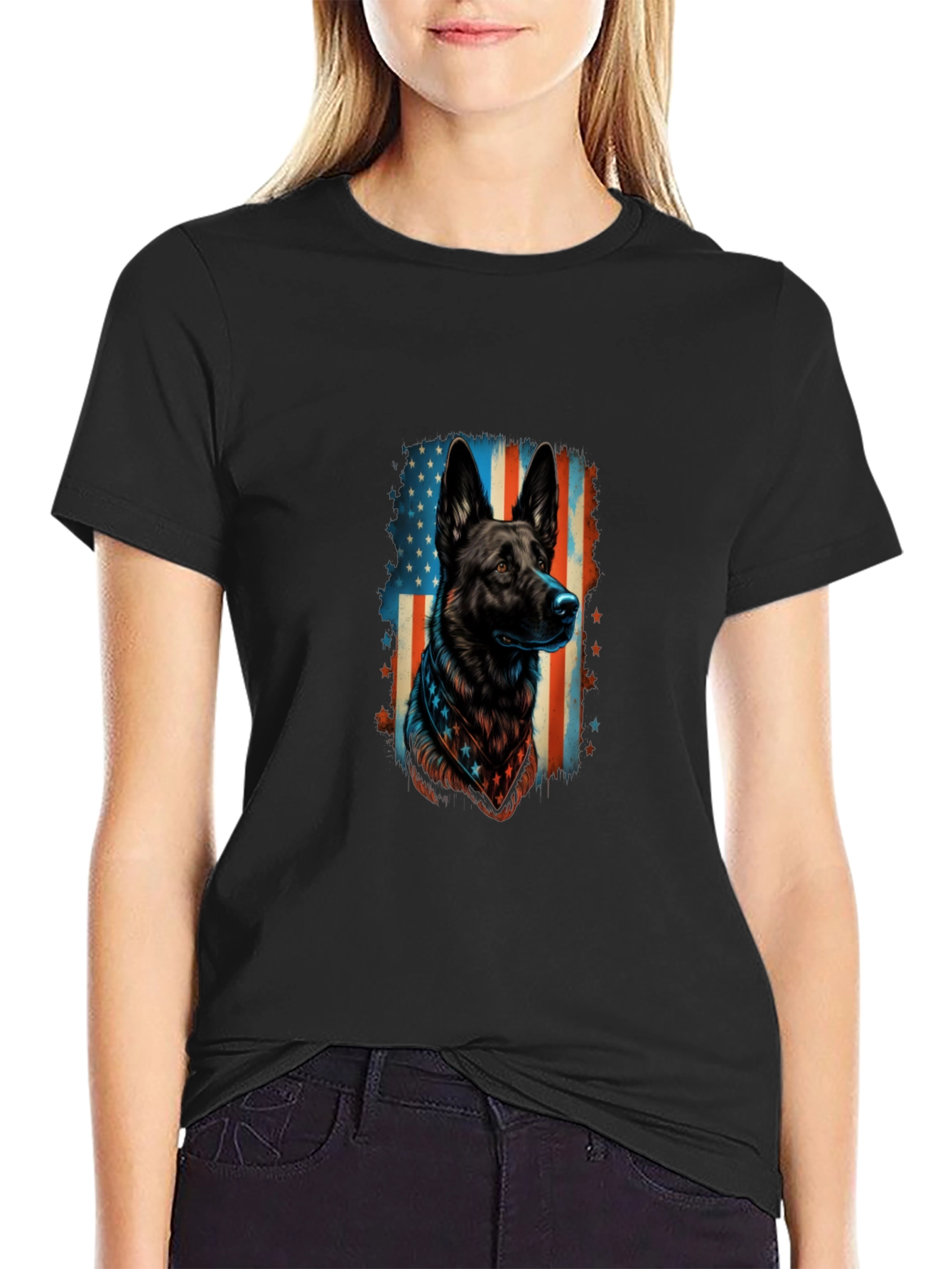 Patriotic German Shepherd Graphic Tee